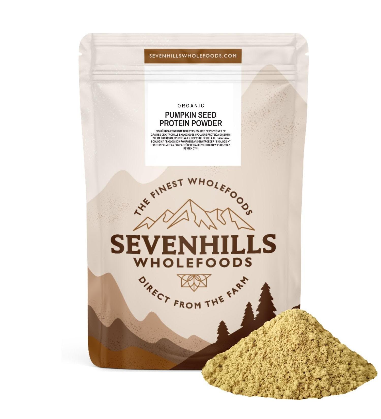 Sevenhills Wholefoods Organic Pumpkin Seed Protein Powder 900g - Gently Roasted, 60% Protein - Buy Online on GoSupps.com