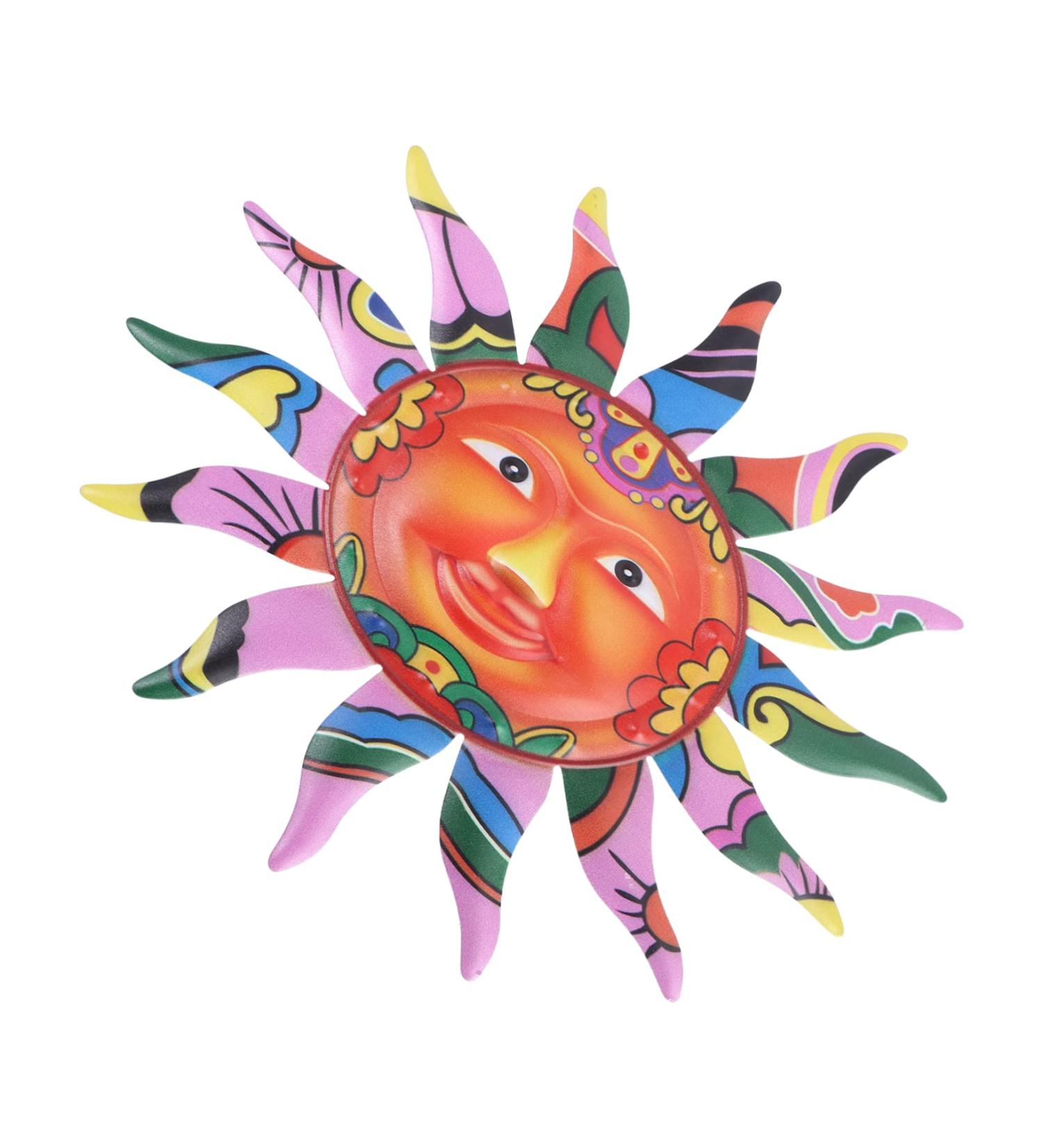 Alipis 1pc Sun Wall Hanging Garden Sun Art Decorative Outdoor Decor Vintage Decor Mexican Decor Pink Iron: - Buy Online on GoSupps.com