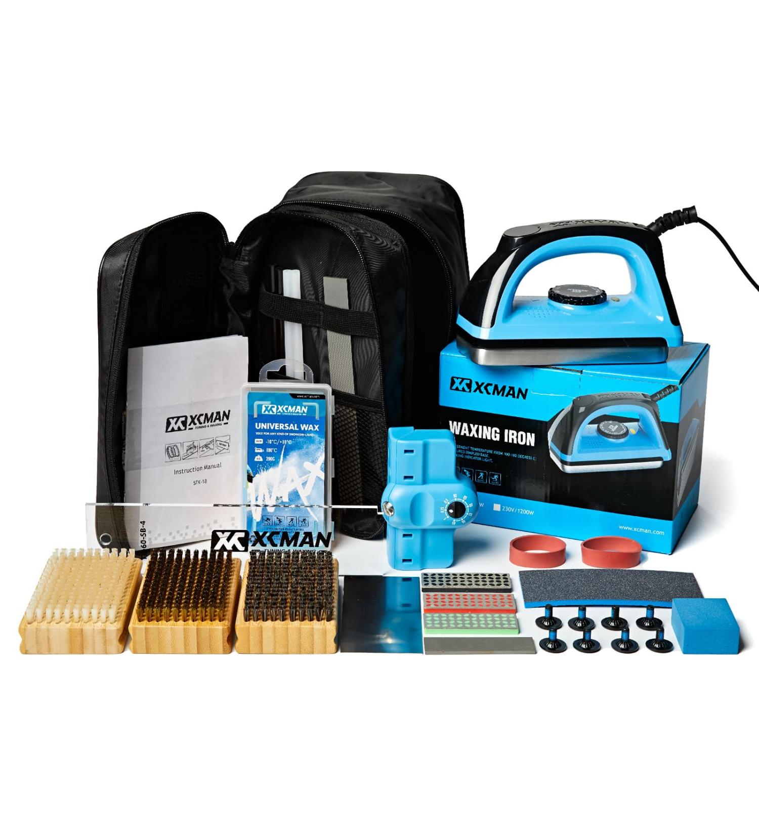 XCMAN Complete Ski/Snowboard Tuning Combi Set - Wax Iron Ski Wax Edge Tamper PTEX Repair & Accessory Kit for Perfect Skiing & Snowboarding - Buy Online on GoSupps.com