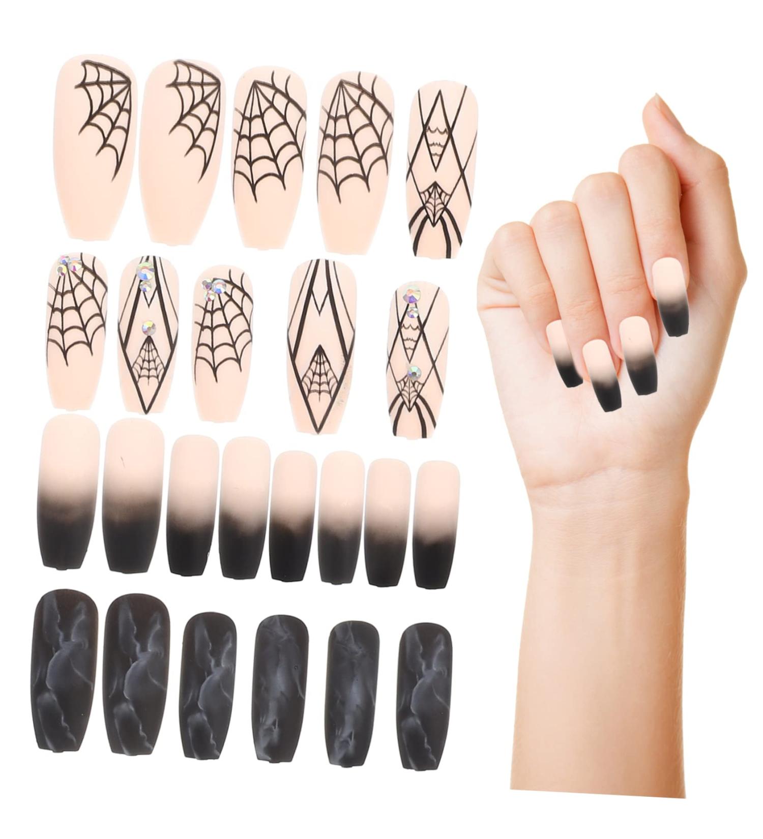 Healvian 1 Set Halloween Fake Nails DIY False Nail Tips Female Fake Nail Fake Nails French Nails for Women Coffin Fake Nails DIY Manicure Supply Nail Decor Halloween Nails Ghost Decor Abs - Buy Online on GoSupps.com