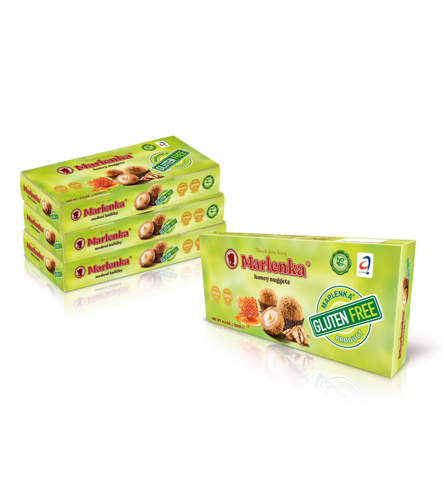 Marlenka Honey Balls 3+1 Pack - Gluten-Free Nuggets | 4x10 Balls | 4x235g | Classic Sweets Similar to Marlenka Kuchen - International Shipping Available - Buy Online on GoSupps.com