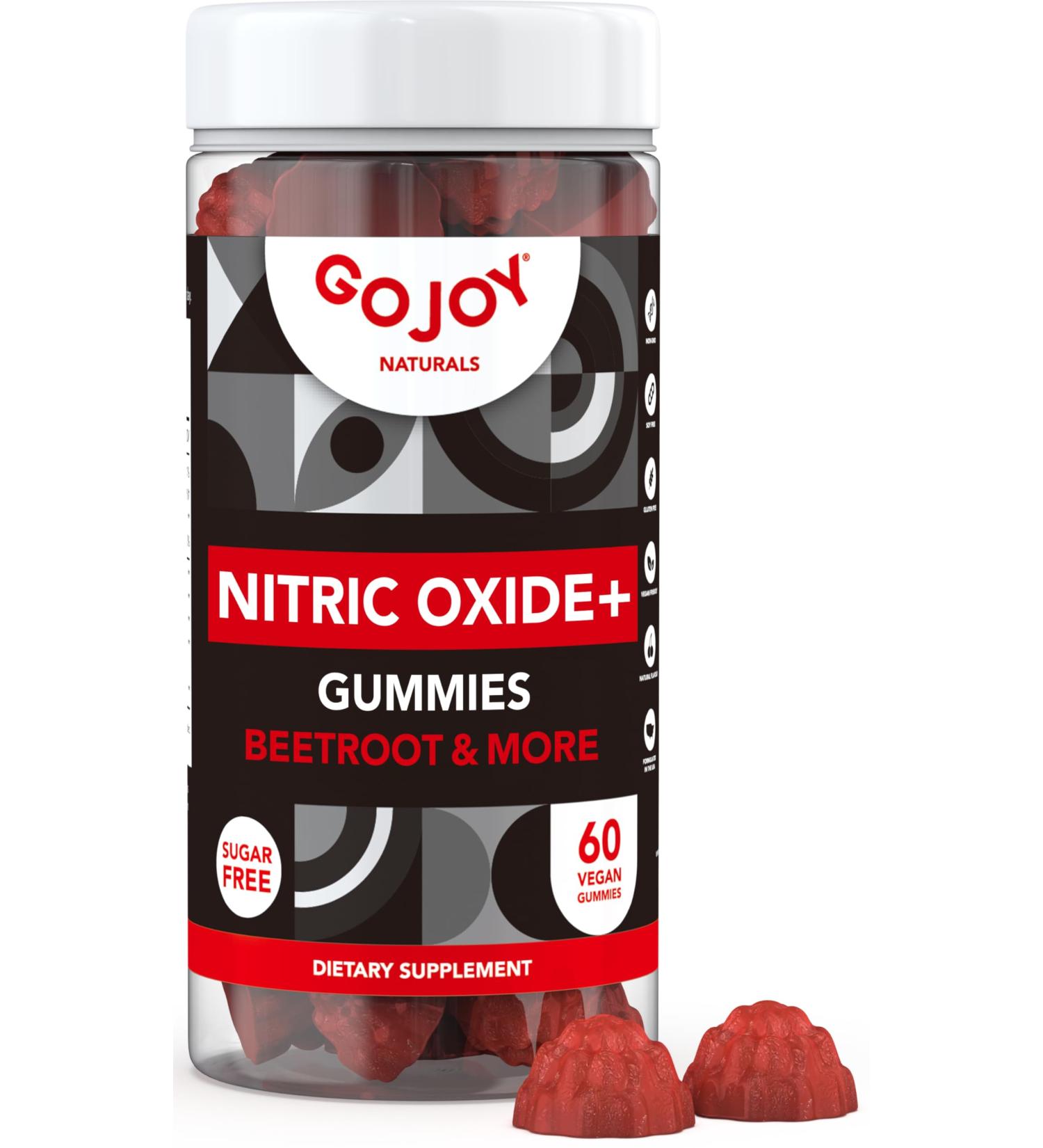 Vegan Sugar Free Nitric Oxide Gummies - Beet Root L-Citrulline & Hawthorn Berry | Nitric Oxide Supplements for Men & Women (60 Count - Buy Online on GoSupps.com