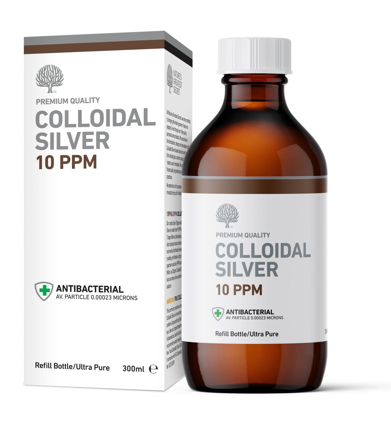Buy Enhanced Colloidal Silver 10 ppm - 300ml Amber Glass | International Shipping Available - Buy Online on GoSupps.com