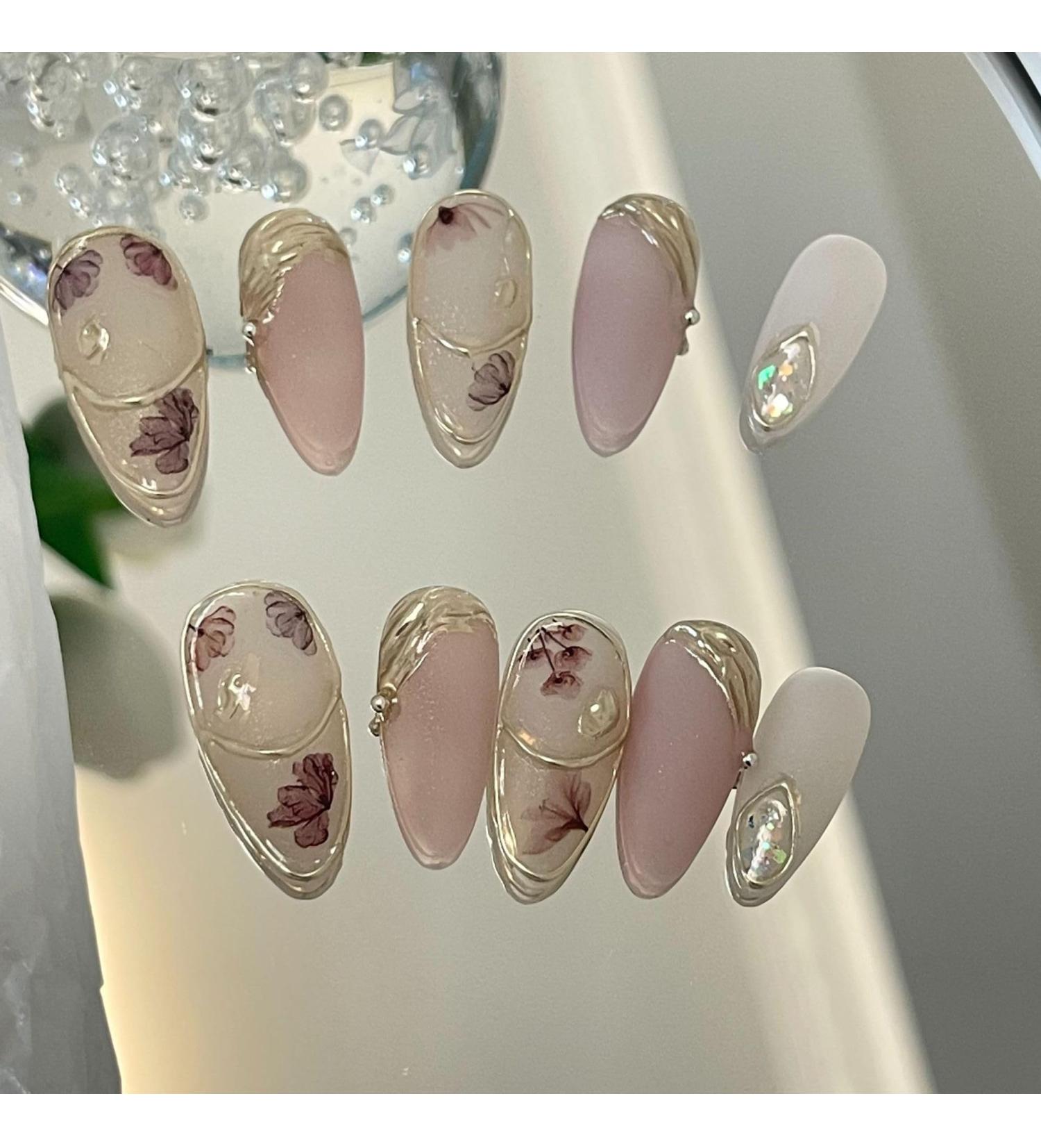 Handmade Pink Matte Almond Press On Nails - Small | International Shipping Available - Buy Online on GoSupps.com