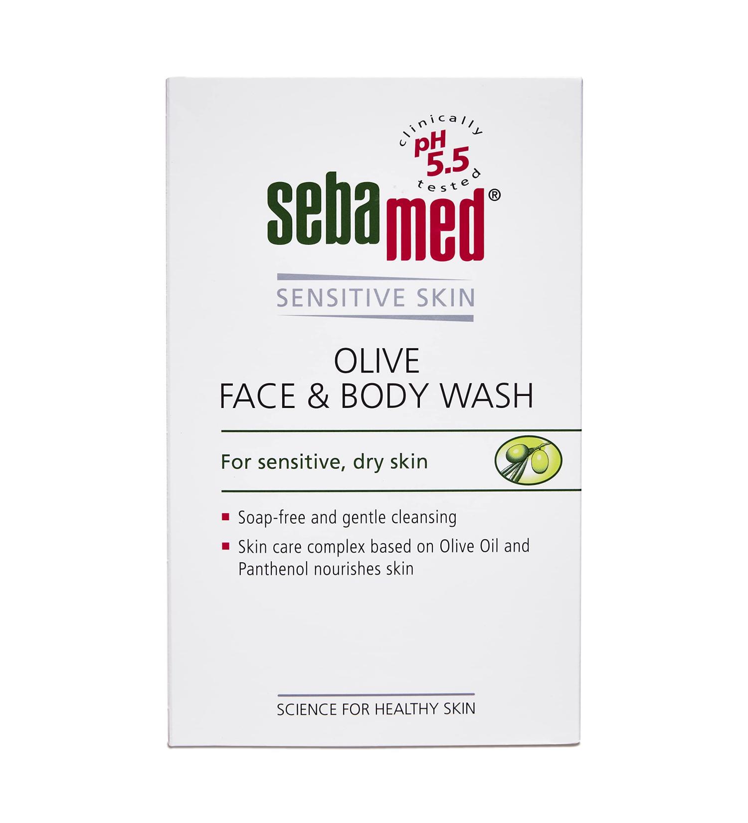 Buy Sebamed Olive Face & Body Wash 200ml - Gentle Hydrating Cleanser for All Skin Types - Free International Shipping - Buy Online on GoSupps.com