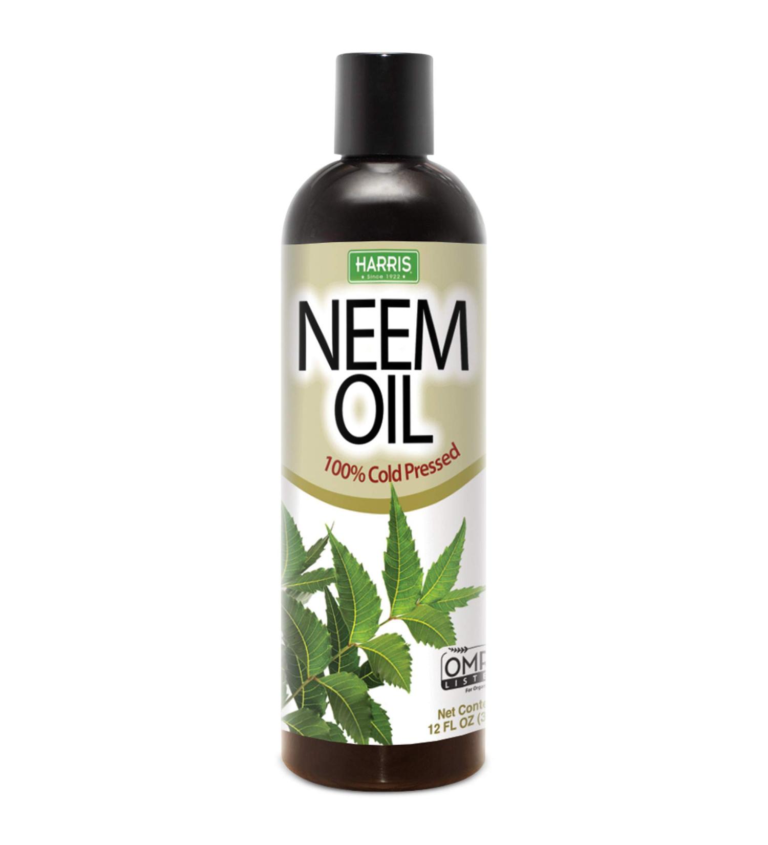 Harris Neem Oil 100% Cold Pressed Concentrate for Plant Spray - High Azadirachtin Content - OMRI Listed for Organic Use - 12oz - Buy Online on GoSupps.com