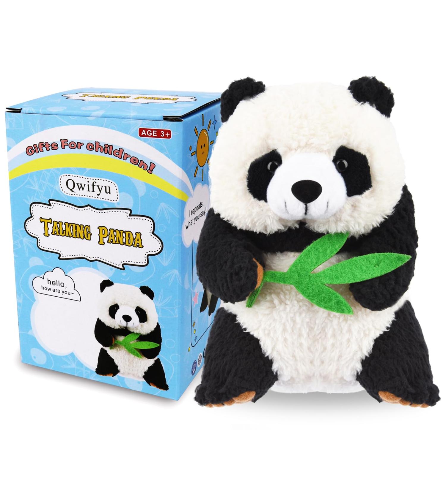 Qwifyu Talking Panda Plush Toy - Interactive Buddy for Kids - Black and White - Buy Online on GoSupps.com