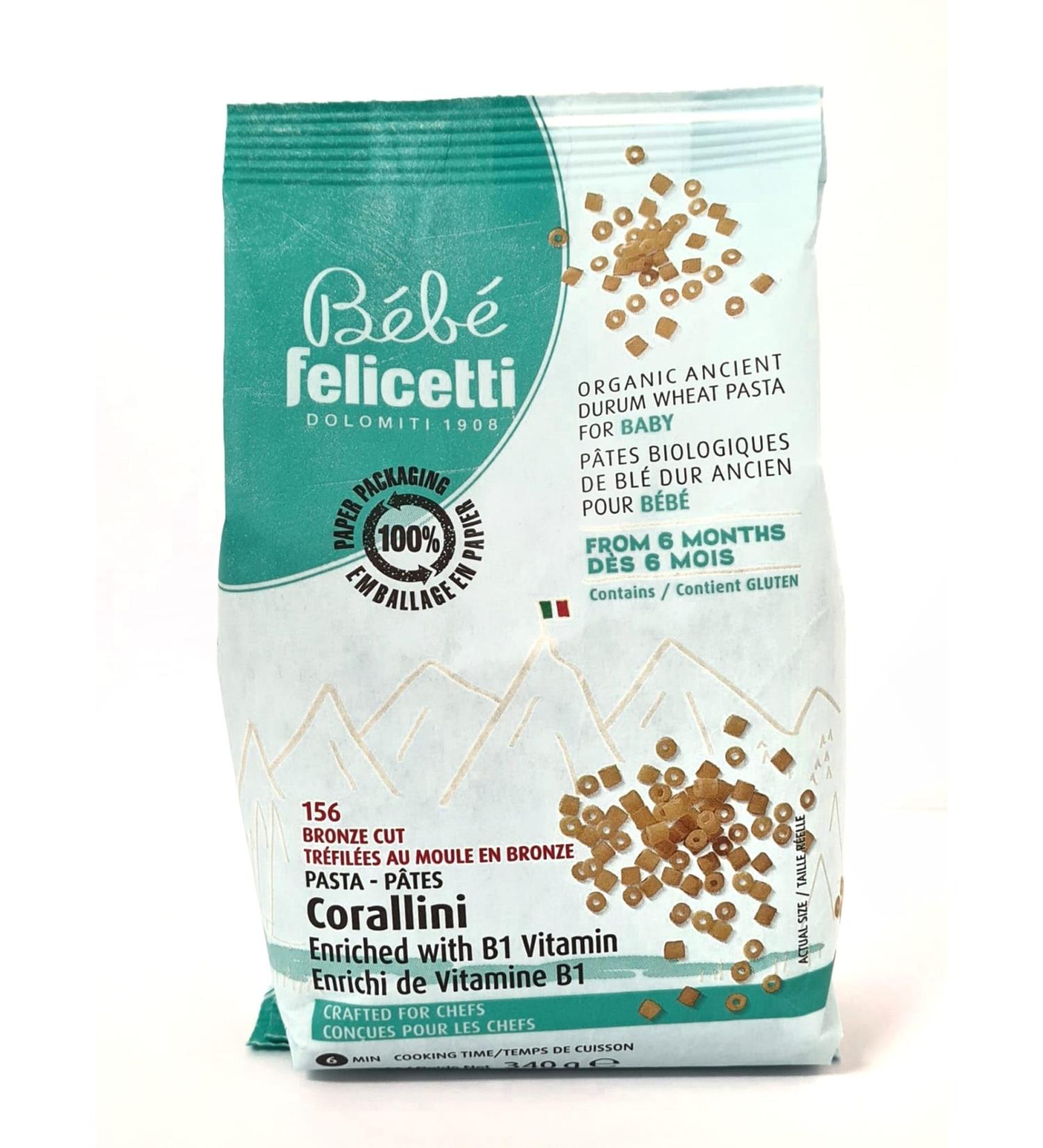FELICETTI Organic Durum Wheat Pasta for Baby Corallini 340g - Buy Online on GoSupps.com