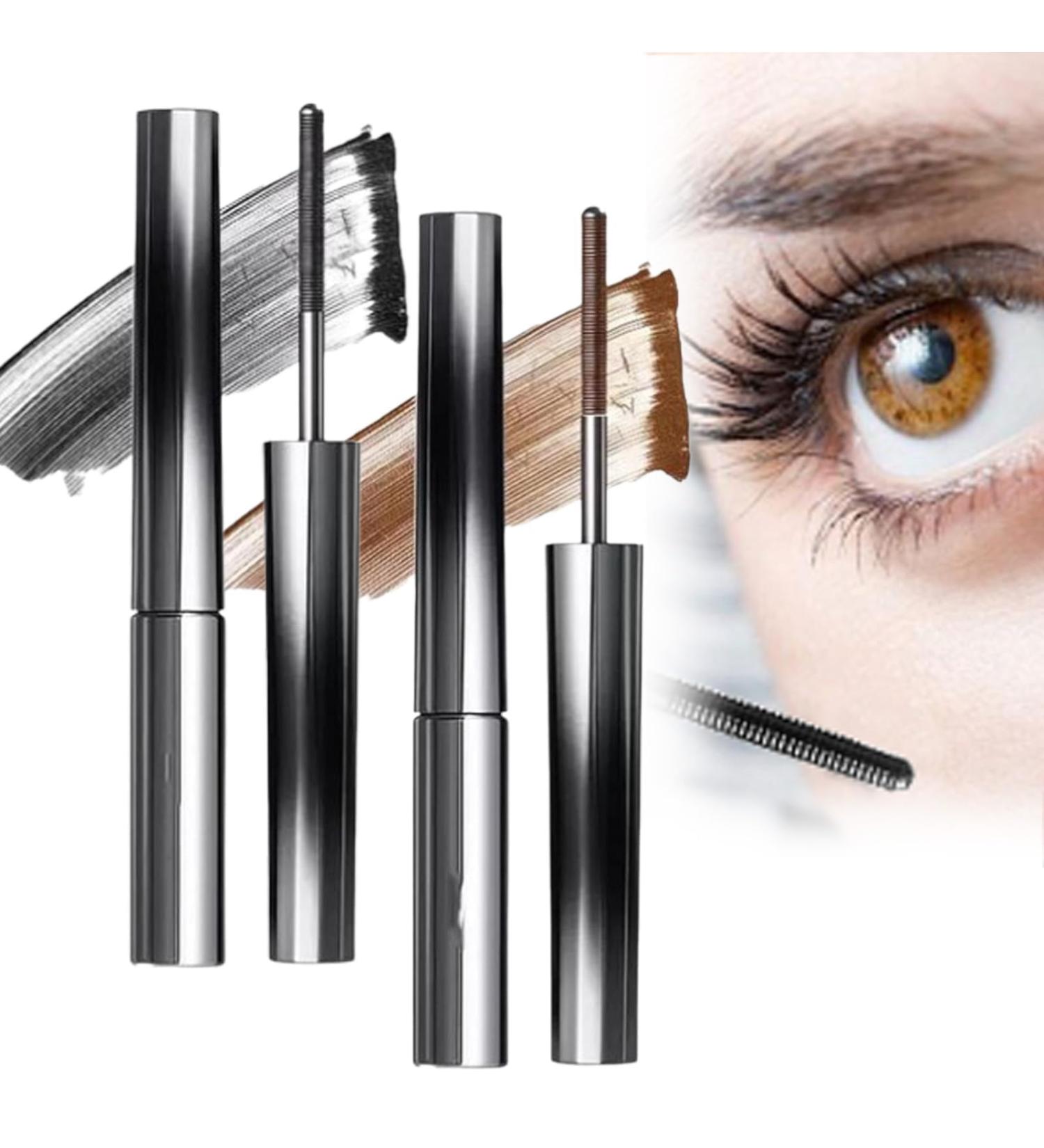 MIOKUKO 2Pcs Curling Iron Mascara Metal Mascara Wand 3D Curling Eyelash Iron Mascara Waterproof Long Lasting Bristleless Mascara for Women (2Colors) - Buy Online on GoSupps.com