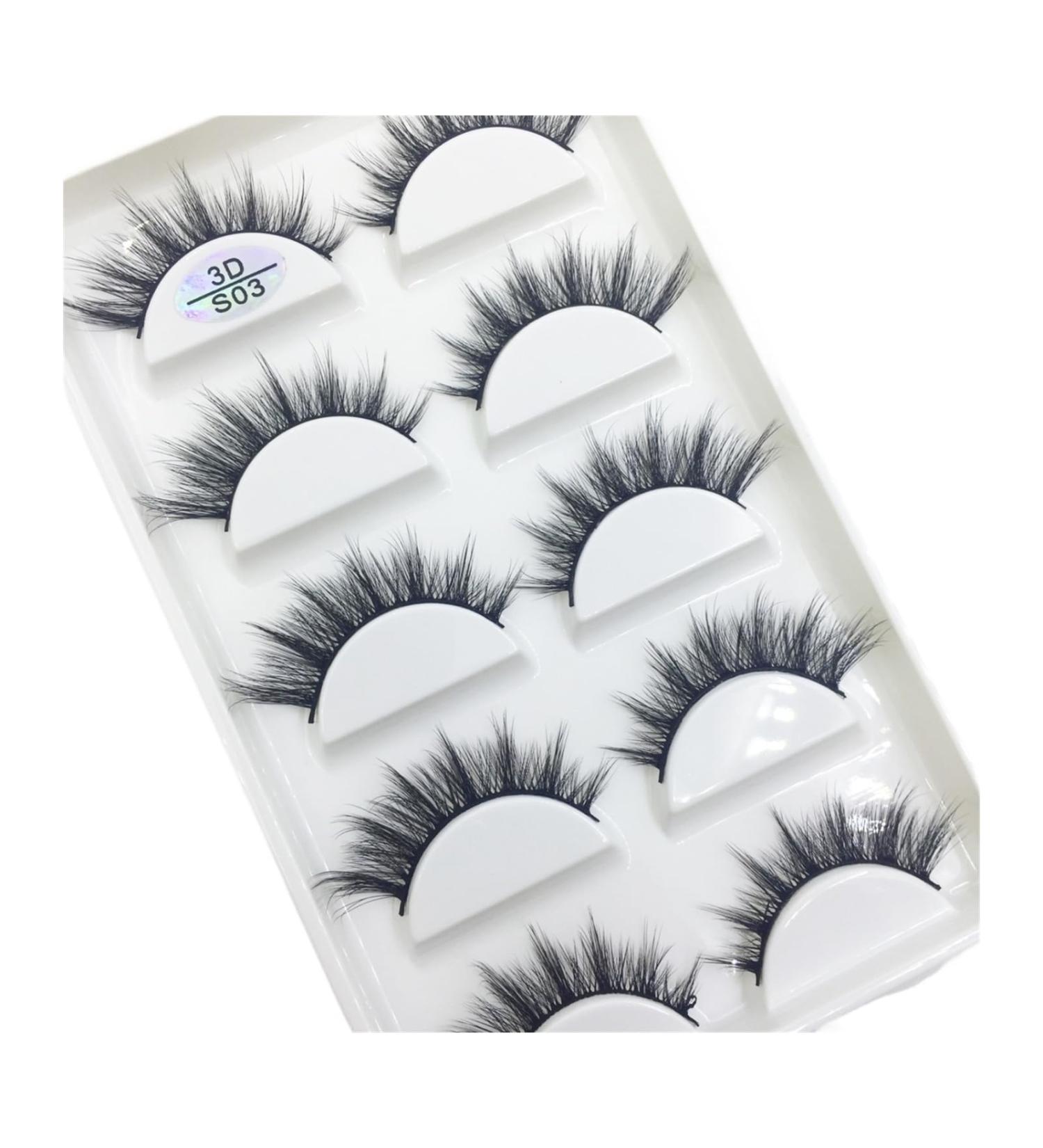 UAMOU 10/50 Boxes 37 Style 5 Pairs Natural 3D False Eyelashes Makeup Fake Eye Lashes Faux Cils Make Up Beauty Maquillaje Cheerfully (Color : 5Pairs S03 Size : 20 Boxes 100Pairs) - Buy Online on GoSupps.com