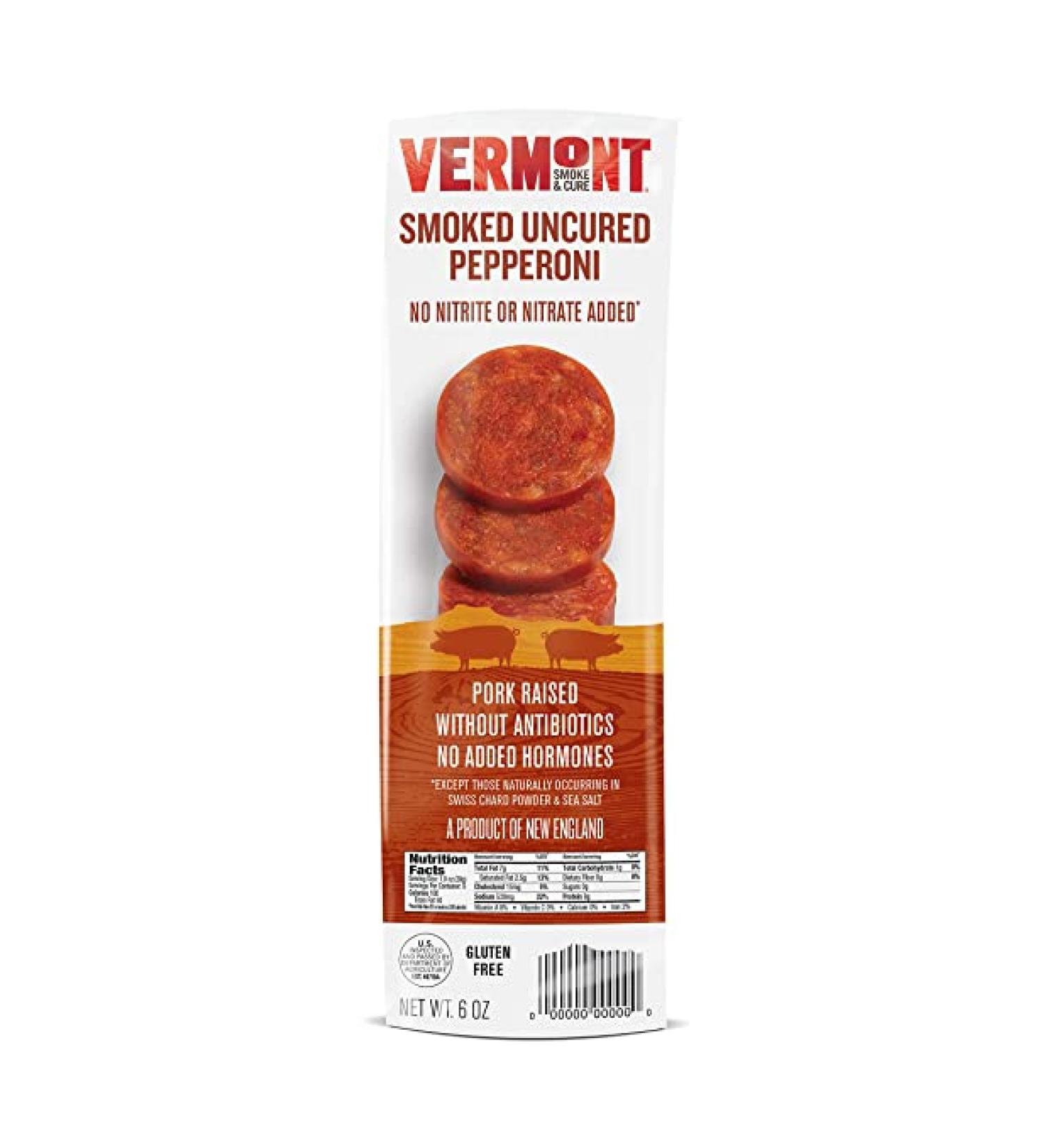 Vermont Smoke & Cure Smoked Pepperoni - Gluten Free, Uncured, 6 Oz - Perfect for Charcuterie Boards - Buy Online on GoSupps.com