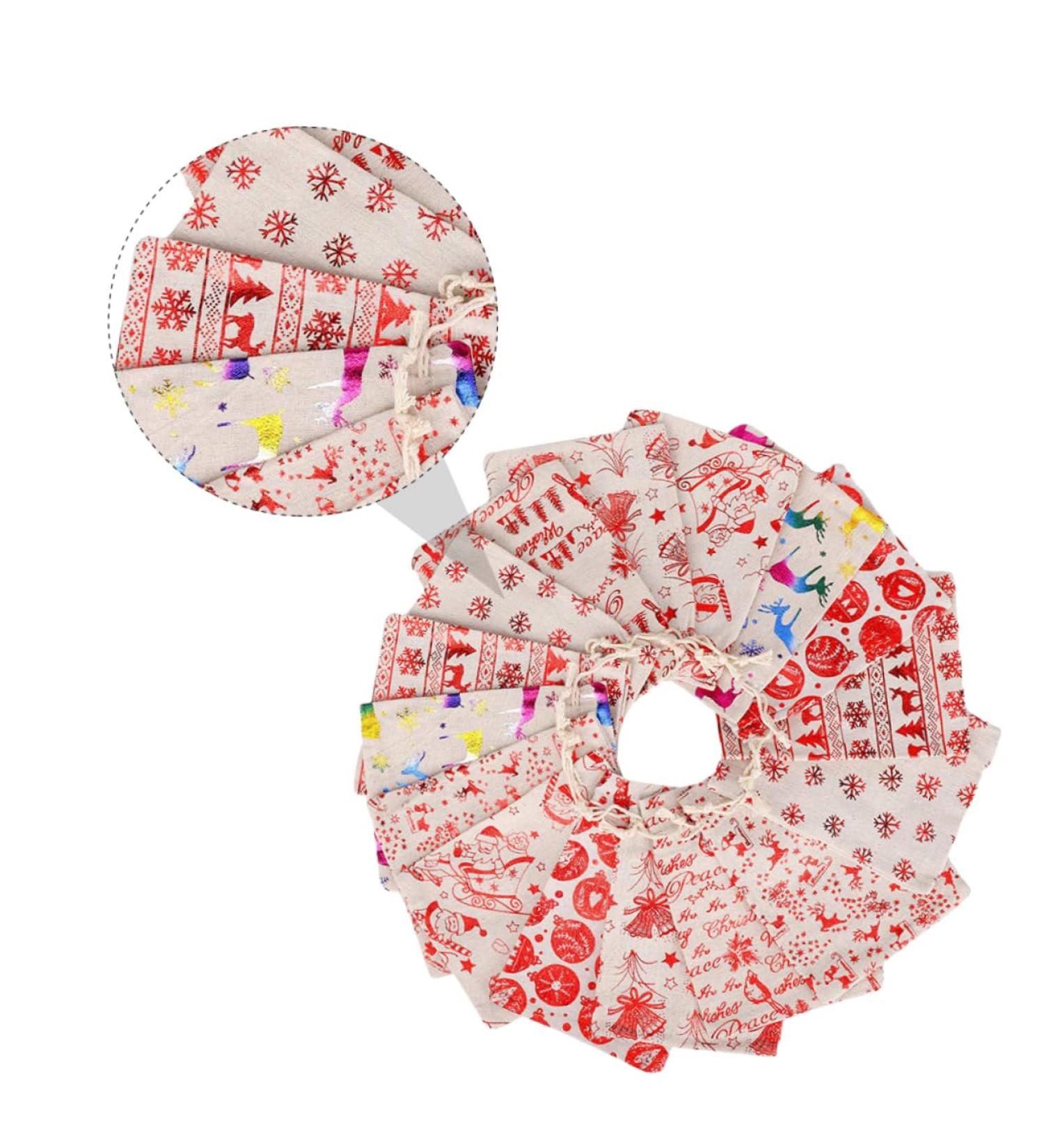 SEWOART 16pcs Candy Buggy Bag Candy Bags Christmas Drawstring Pouch Christmas Bag Drawstring Bag Cute - Buy Online on GoSupps.com
