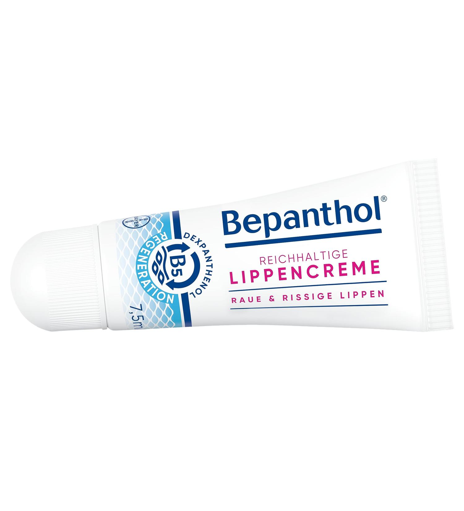 Bepanthol Rich Lip Cream 7.5ml - Soothes & Heals Rough Chapped Lips | International Shipping Available - Buy Online on GoSupps.com