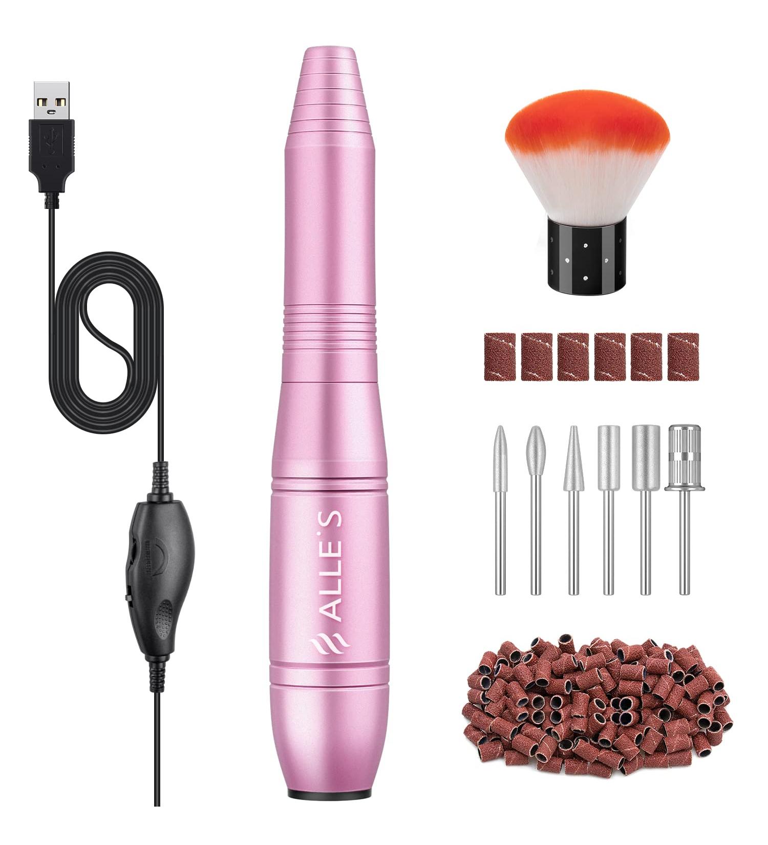 Portable Electric Nail Drill Kit - 20 000 RPM Nail Cutter for Acrylic Gel - Manicure & Pedicure Essentials in Pink - Buy Online on GoSupps.com