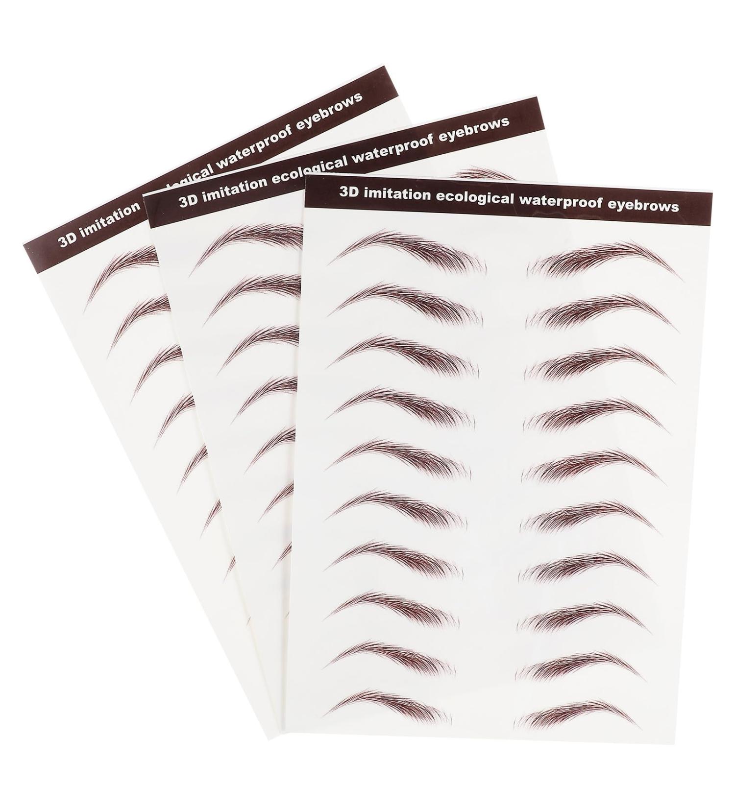 TOPBATHY Autocollants pour Sourcils Imperm ables Effet R aliste Kit Maquillage Brun 3 Feuilles Transfert D Eau pour Modeler et Entretenir Sourcils Naturels - Buy Online on GoSupps.com