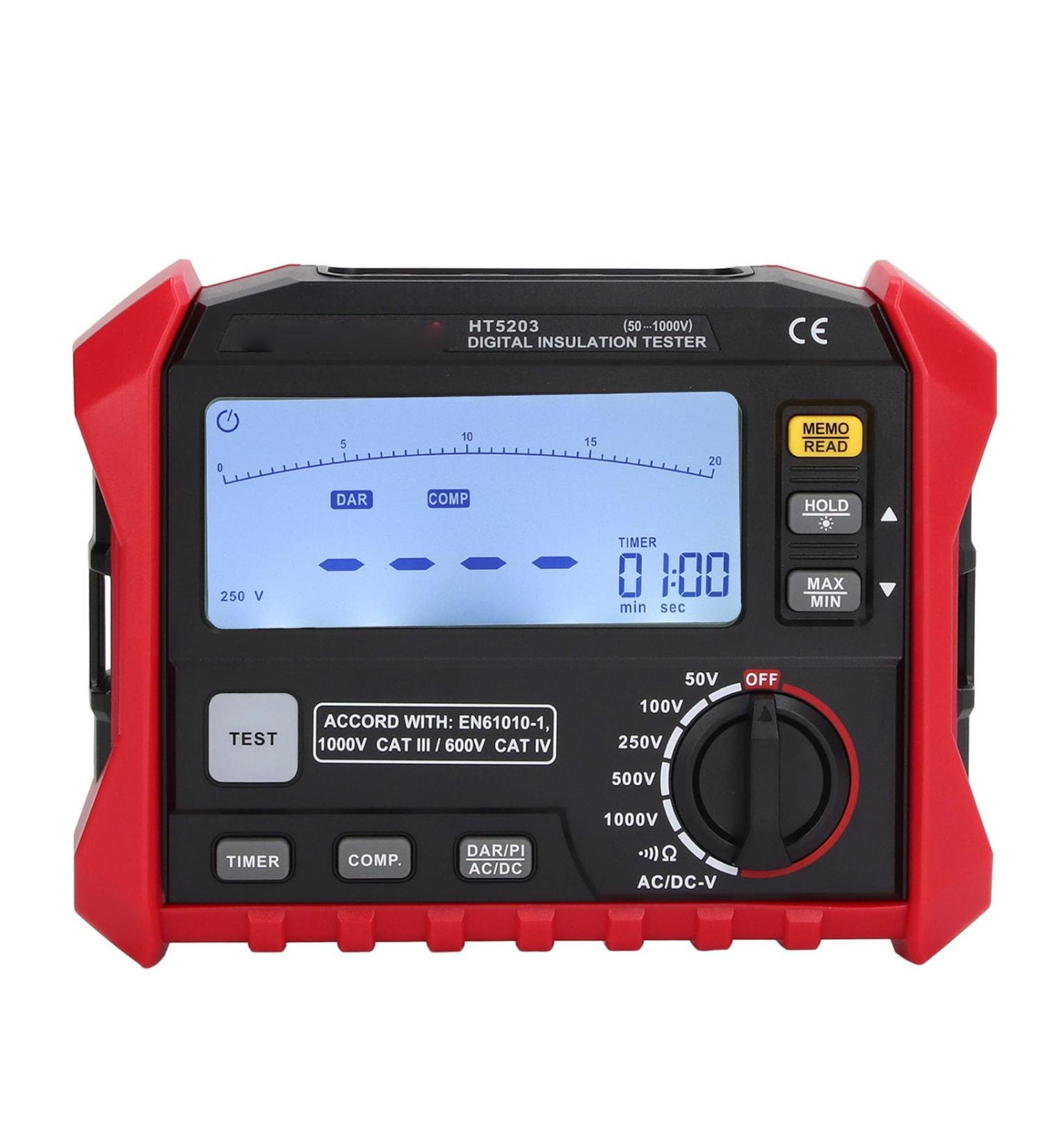 Boost Your Efficiency with The HT5203 Insulation Resistance Tester Multimeter - Sophisticated Tool for Megger Megohmmeter Perfect for Complete Insulation Analysis and Measurements - Buy Online on GoSupps.com