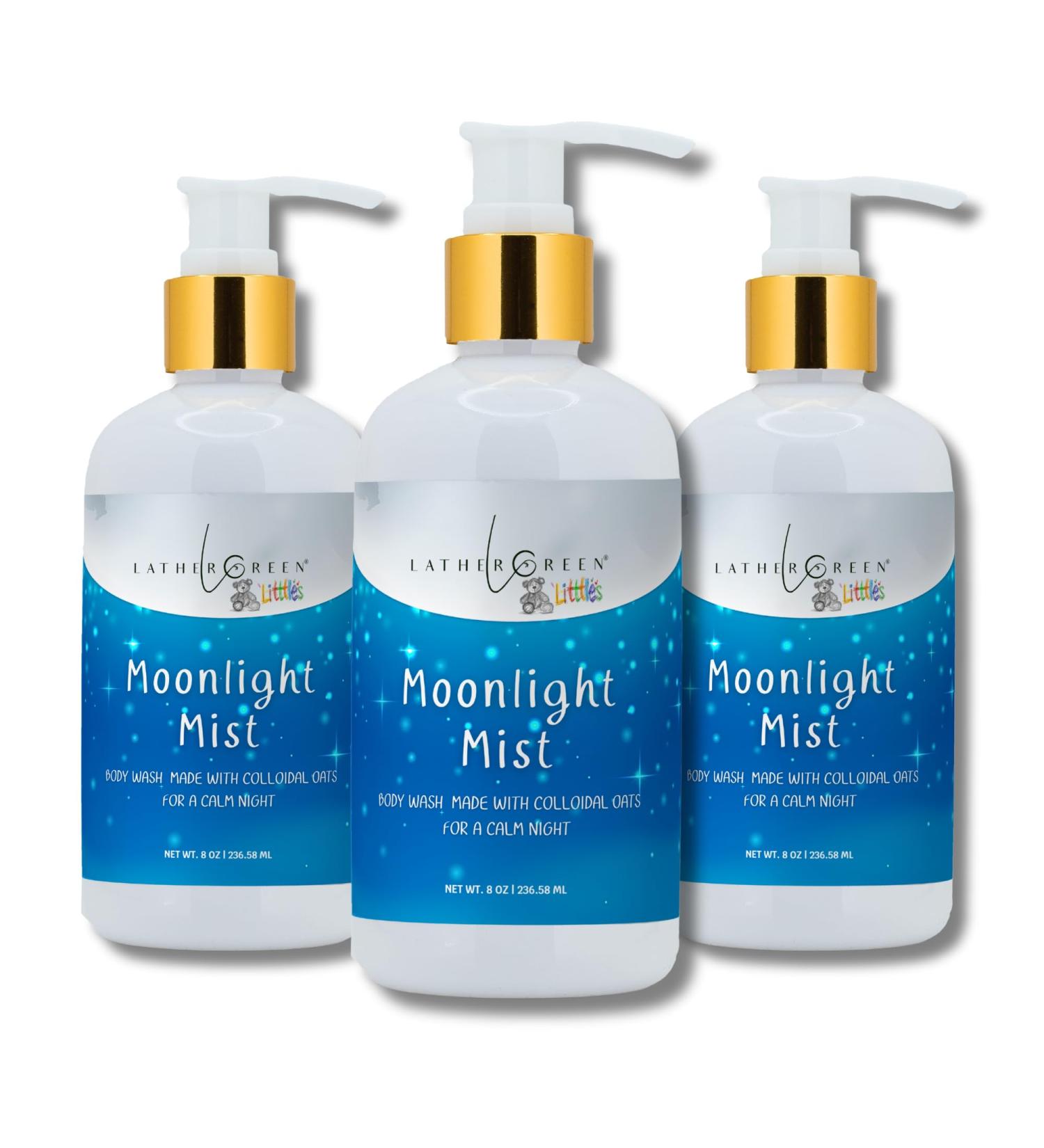 Lather Green Kids Body Wash Plant Based Gentle Moisturizer with Shea Butter Safe for Sensitive Skin Moonlight Mist 3 Pack (8 oz Each) - Buy Online on GoSupps.com
