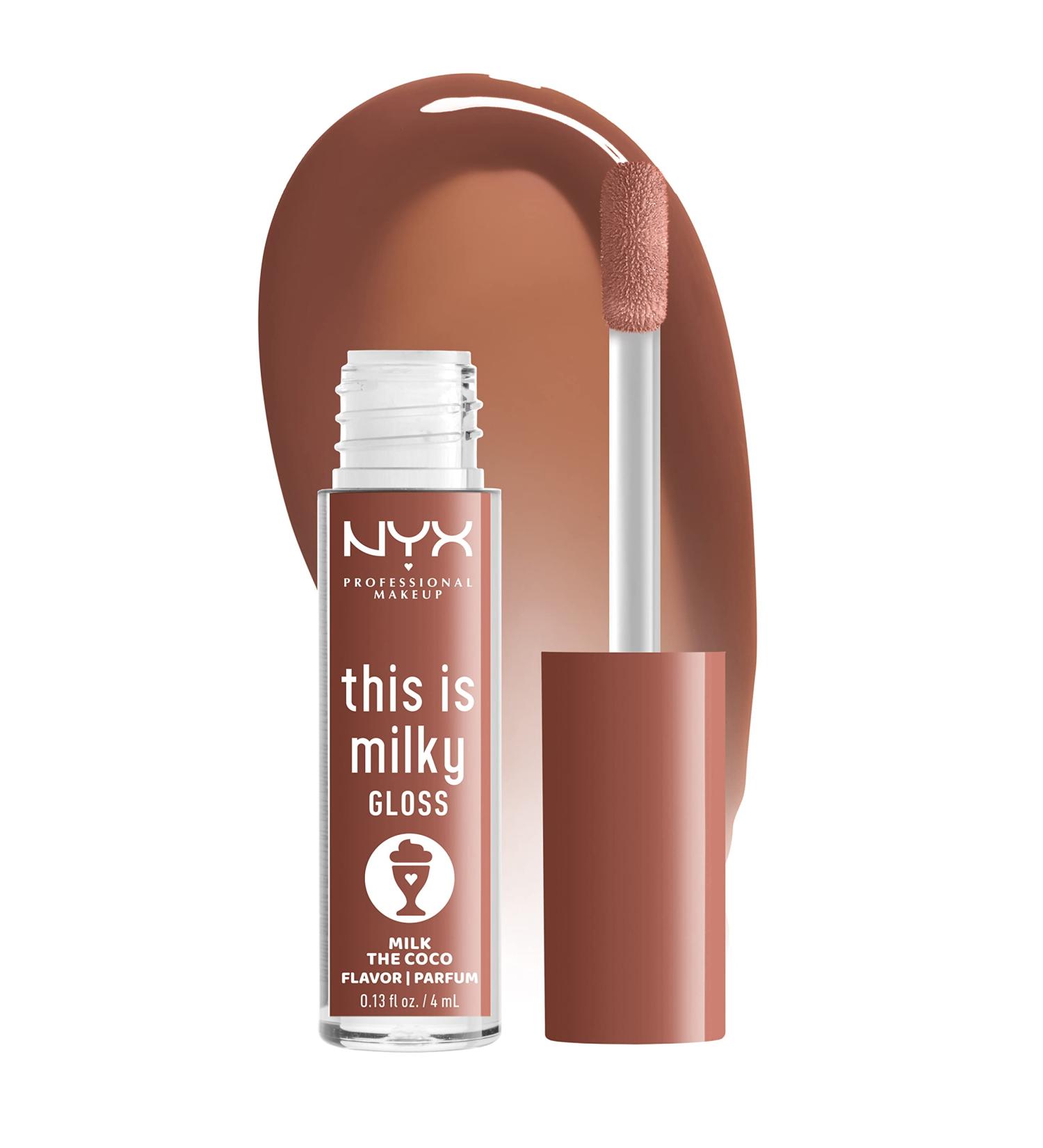 Nyx Professional Makeup Milky Gloss Lip Gloss - 12 Hour Hydration Vegan, Milk The Coco (Dark Chocolate) Milkshakes - Buy Online on GoSupps.com