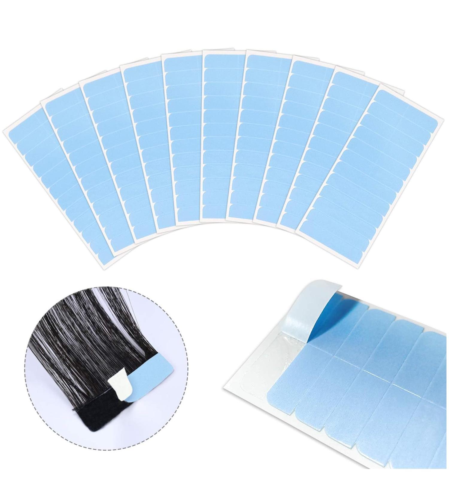Kalolary 120 Pieces Hair Extension Replacement Tapes - High Adhesive Power Dark Blue Tape for Tape-In Hair Extensions - Buy Online on GoSupps.com