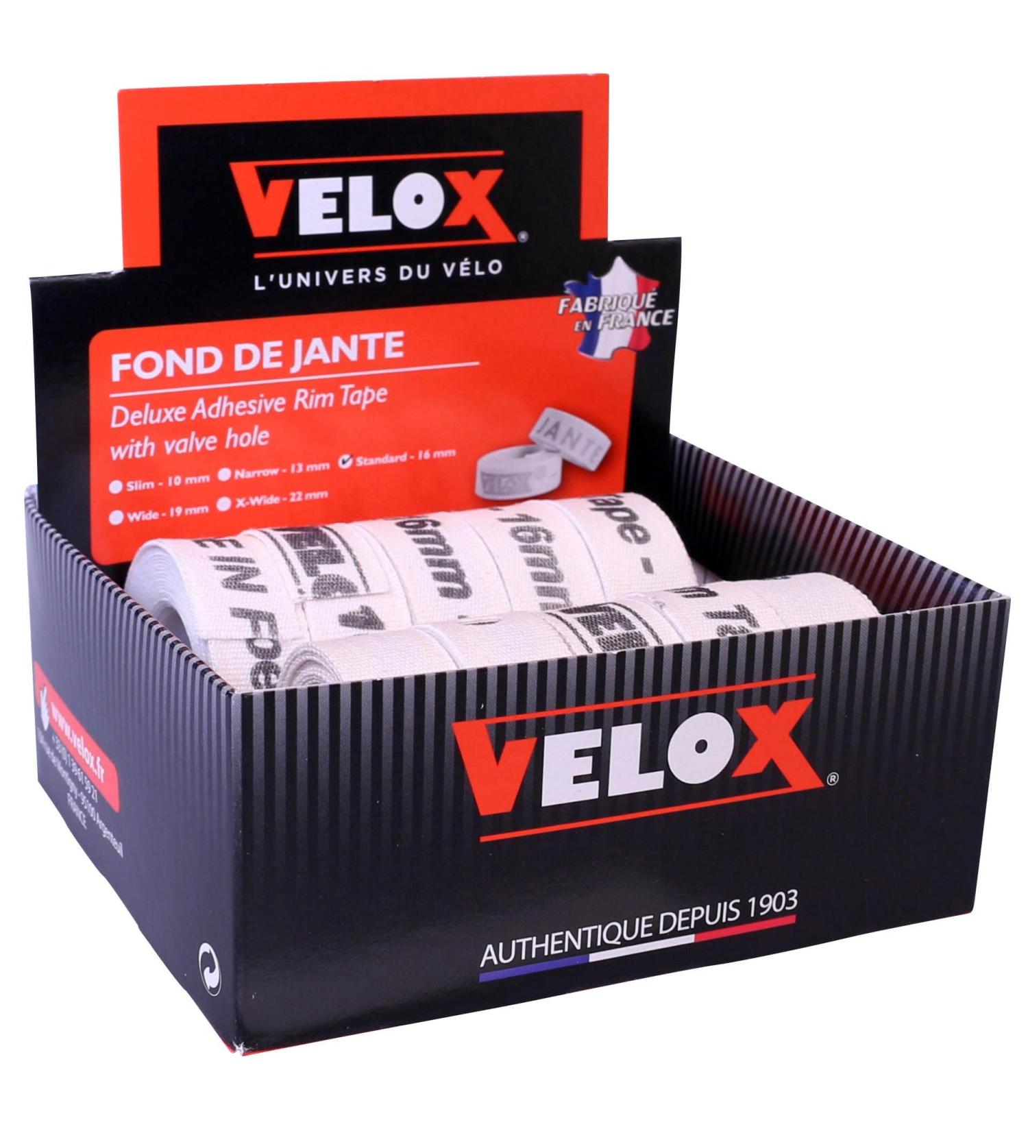 Velox Deluxe Cotton Rim Tape, 13mm (Box of 10), White