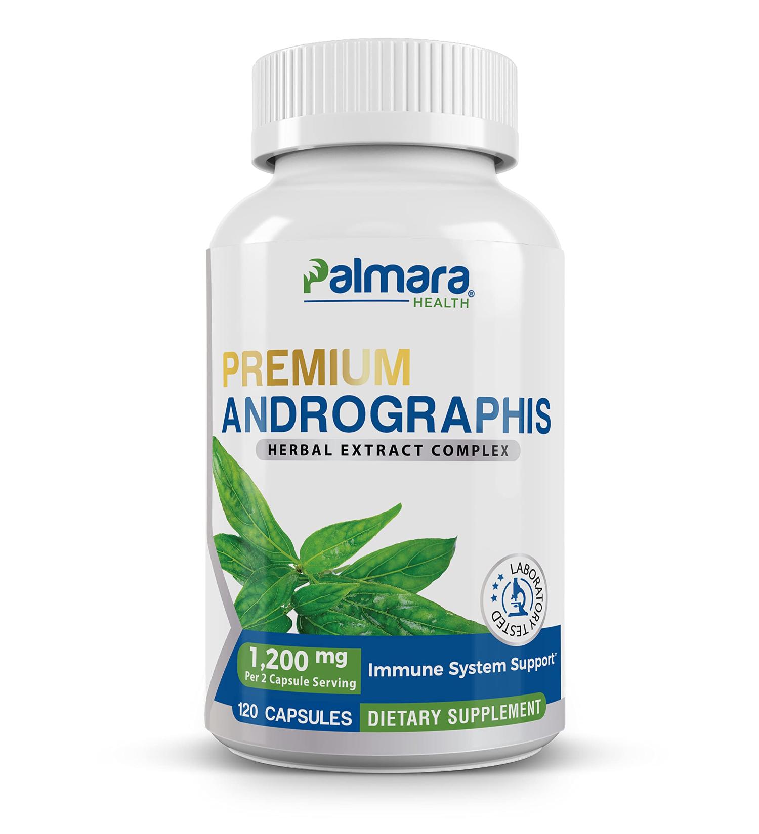 Palmara Health Premium Andrographis Paniculata Extract 1,200mg with 100mg Andrographolides Vegan Capsules for Immune & Digestive Support, Non-GMO, Gluten Free, Herbal Dietary Supplement 120 Count (Pack of 1) - Buy Online on GoSupps.com