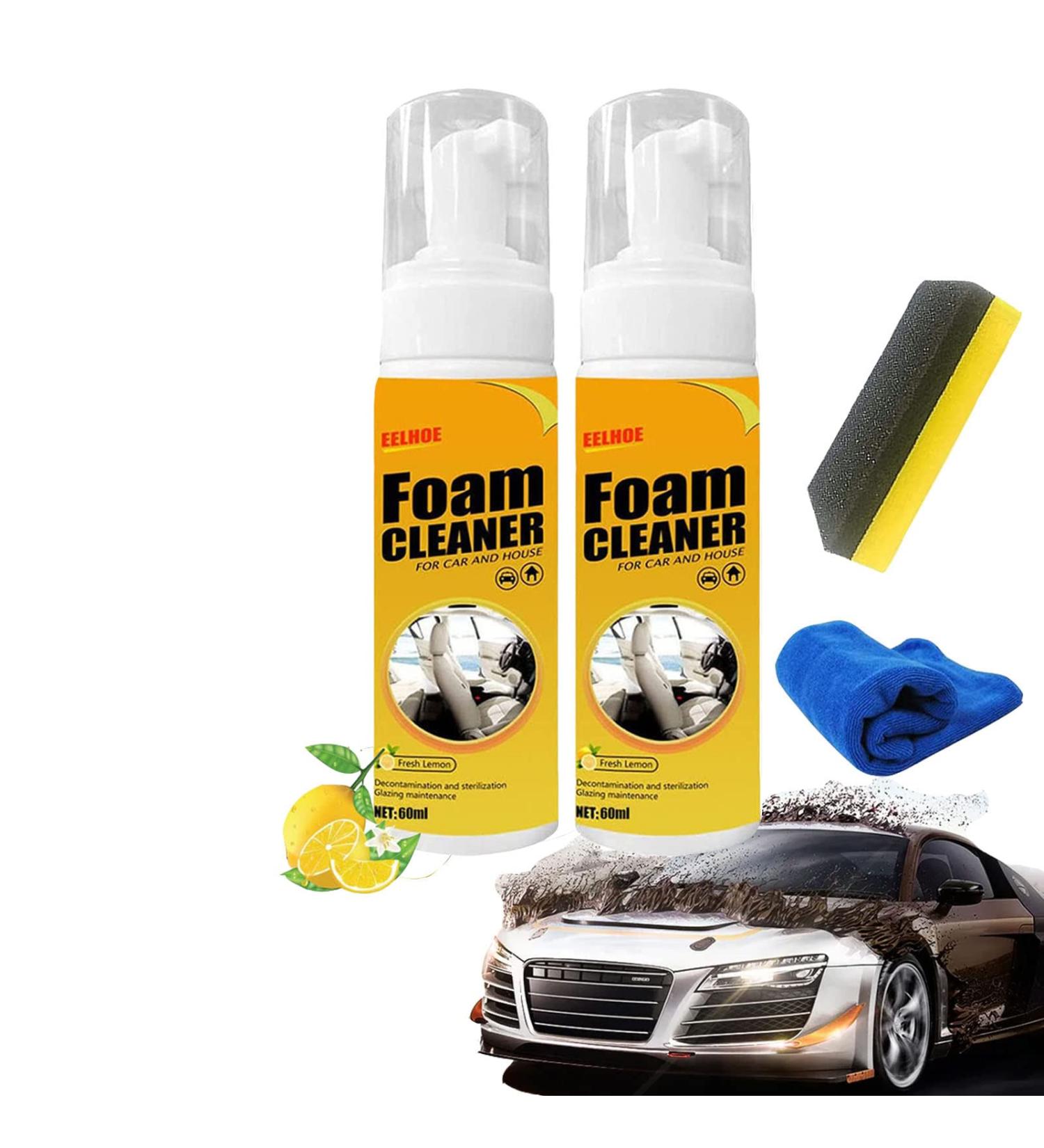 Amplesunshine Foam Cleaner Powerful Stain Removal Kit Foam Cleaner for Car and House Lemon Flavor Strong Decontamination Cleaners Spray for Kitchen (60ML 2PCS) - Buy Online on GoSupps.com