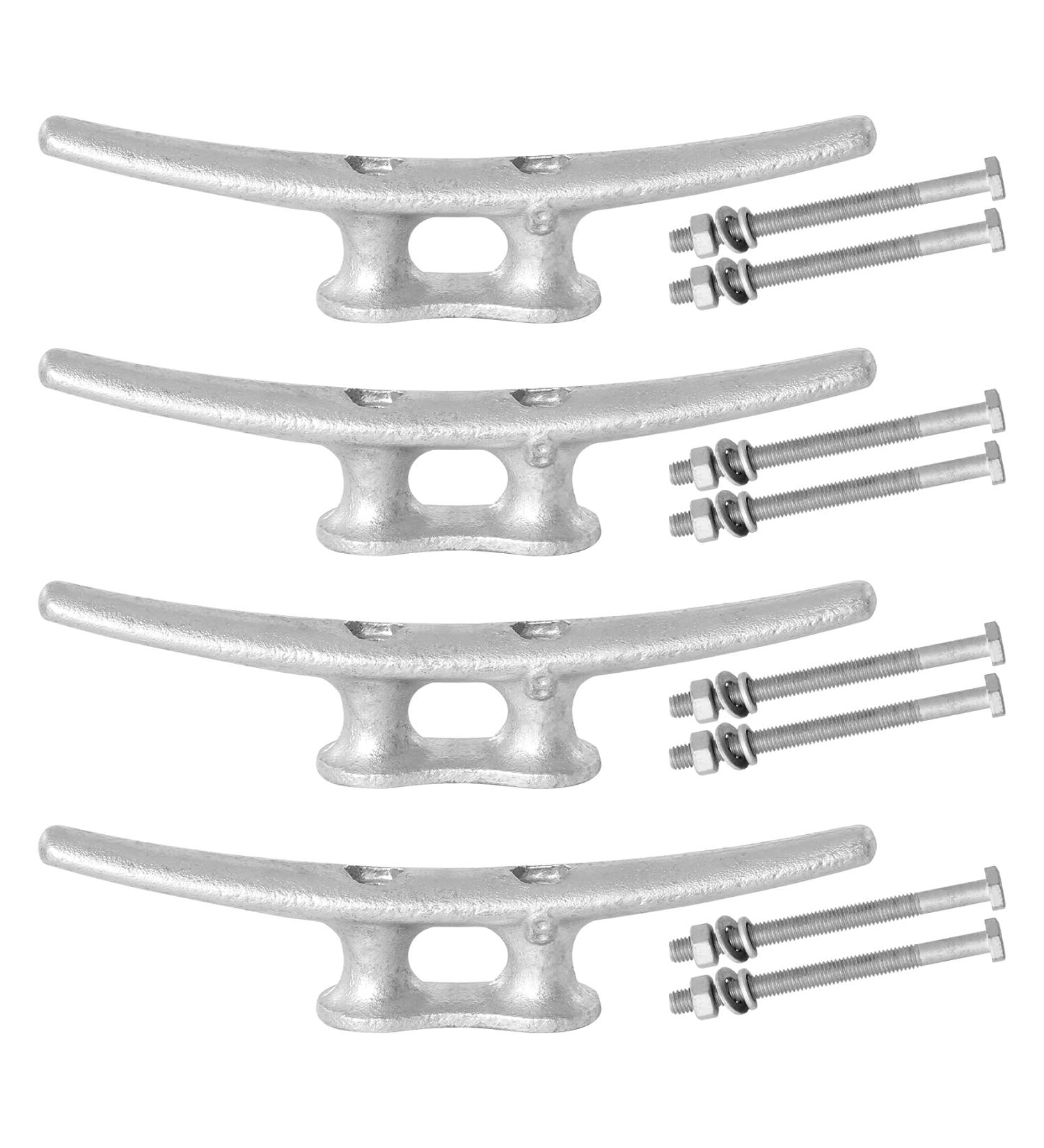 VEITHI 8 Inch Dock Cleat - Hot Dipped Galvanized Boat Cleat (2 4-Pack) | Anchor Line Cleat for Boats, Kayaks | Marine Decor Hardware Included - Buy Online on GoSupps.com