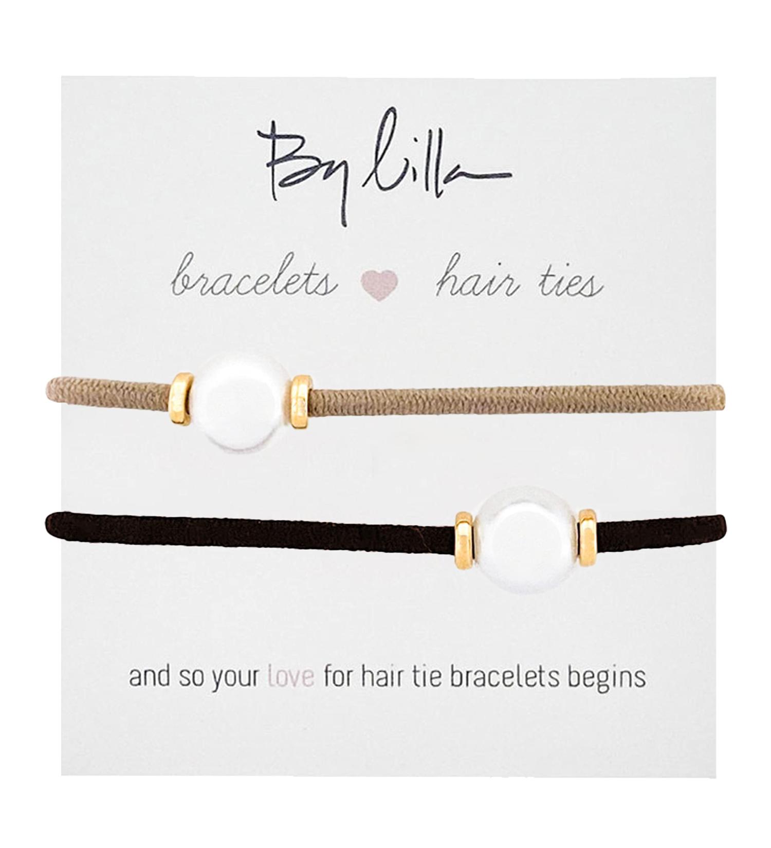 By Lilla Halo Ponytails Set of 3 Hair Tie Bracelets - Black/Starfish - No Crease Hair Ties for Women - Buy Online on GoSupps.com