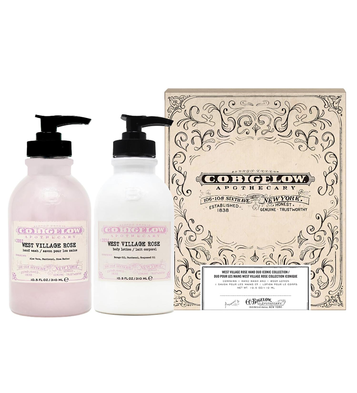 C.O. Bigelow Iconic Collection Gift Set - West Village Rose Hand Wash & Body Lotion | 10.5 fl oz - Luxury Skincare for All - Buy Online on GoSupps.com