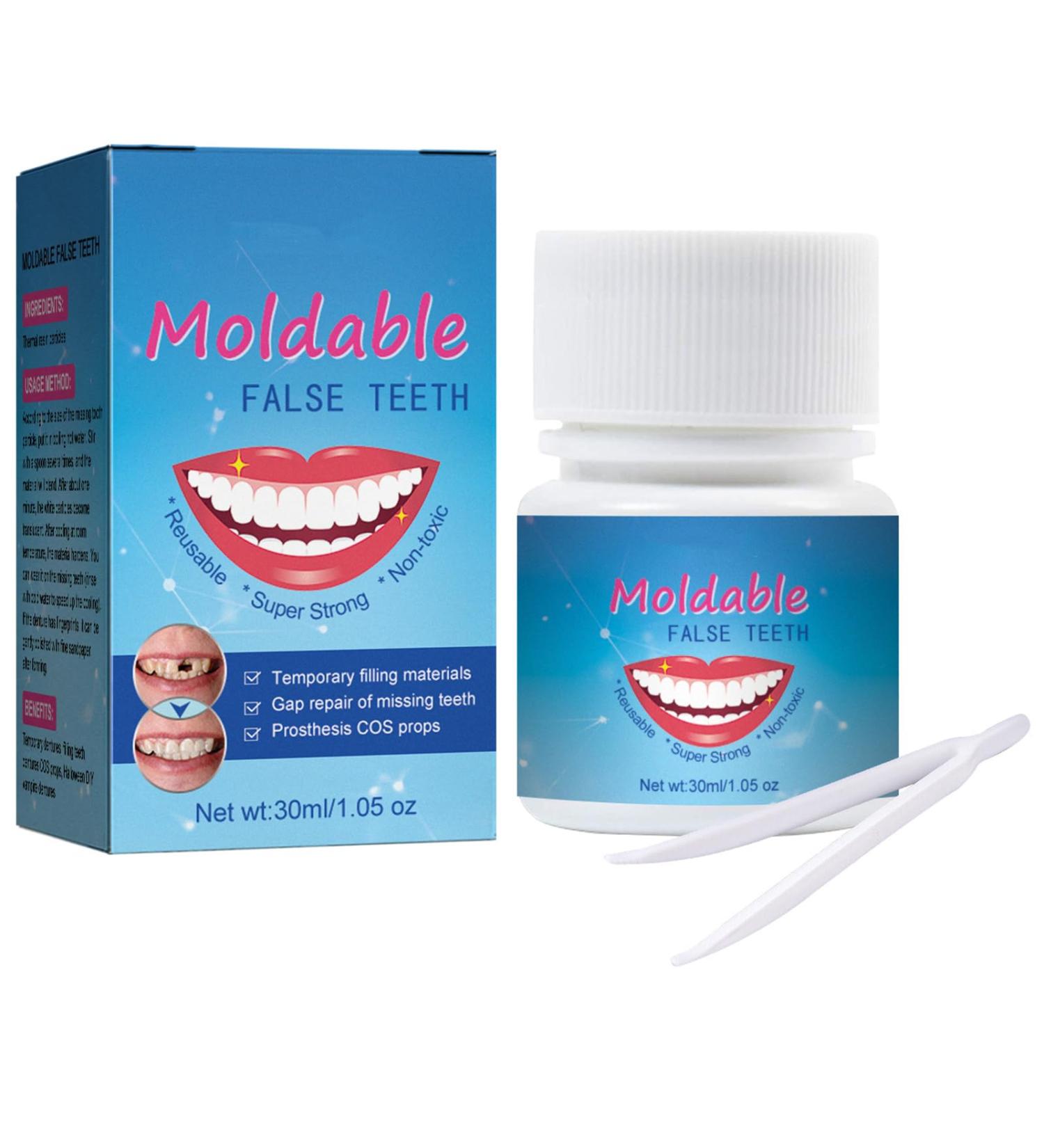 30 ml Tooth Repair Kit | Temporary Tooth Replacement & Moldable Thermal Fitting Beads for Missing Broken Teeth & Dentures - Buy Online on GoSupps.com