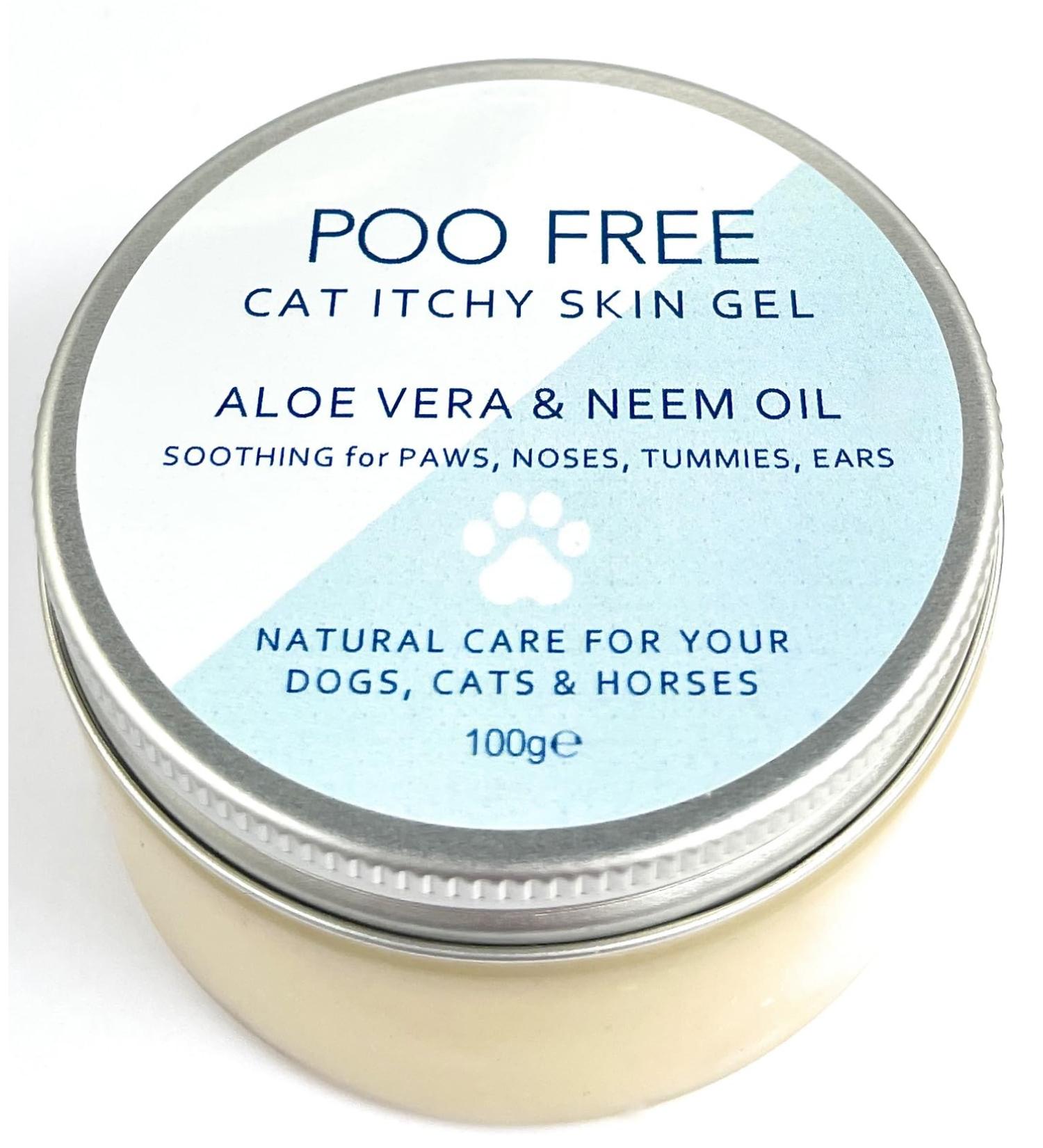 POO FREE 99% Natural SOOTHING Aloe Vera Gel for Cats - with NEEM - 100g Refreshes Moisturizes Soothes Relieves Itching Eliminates Odors. Beneficial for Dry and Sensitive Skin - Buy Online on GoSupps.com