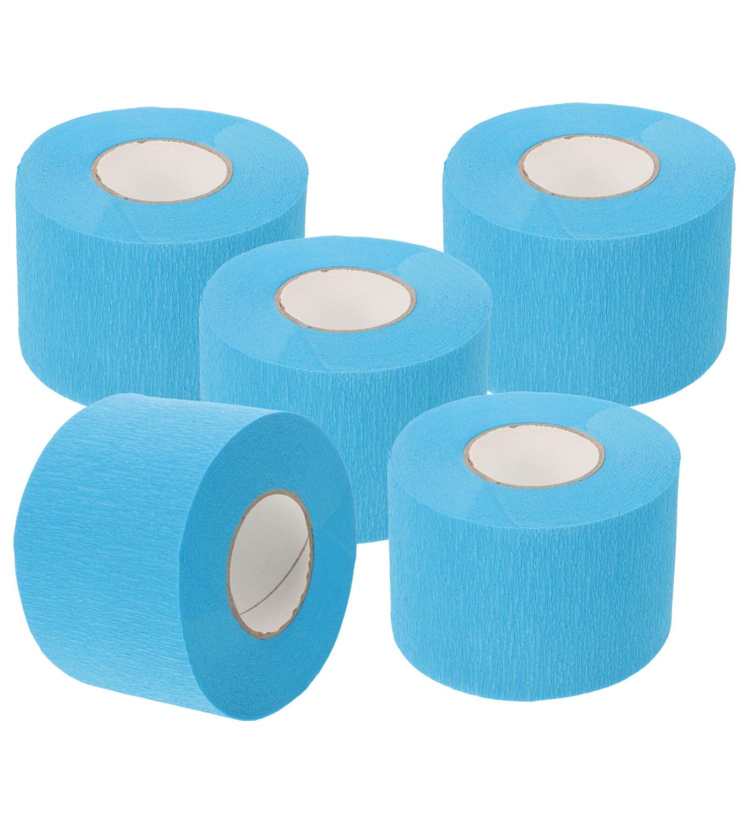 Baluue 5 Rolls Disposable Barber Paper Neck Strips Stretchy Paper Neck Bands Hairdressing Neck Paper Tissue Roll for Salon Haircut Coloring Perming Sky-Blue - Buy Online on GoSupps.com