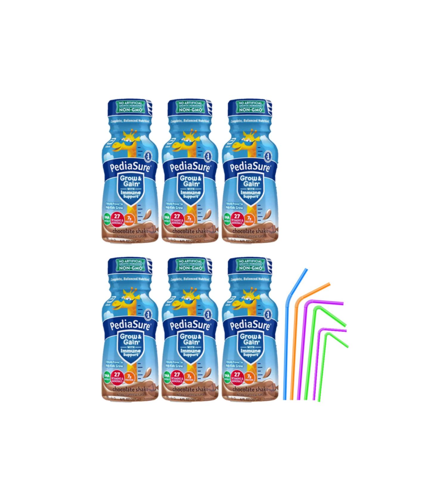PediaSure Immune Support Kids Protein Shake Grow & Gain Vanilla and Chocolate Flavors, 8 Fl Oz 6 Pack (Chocolate)
