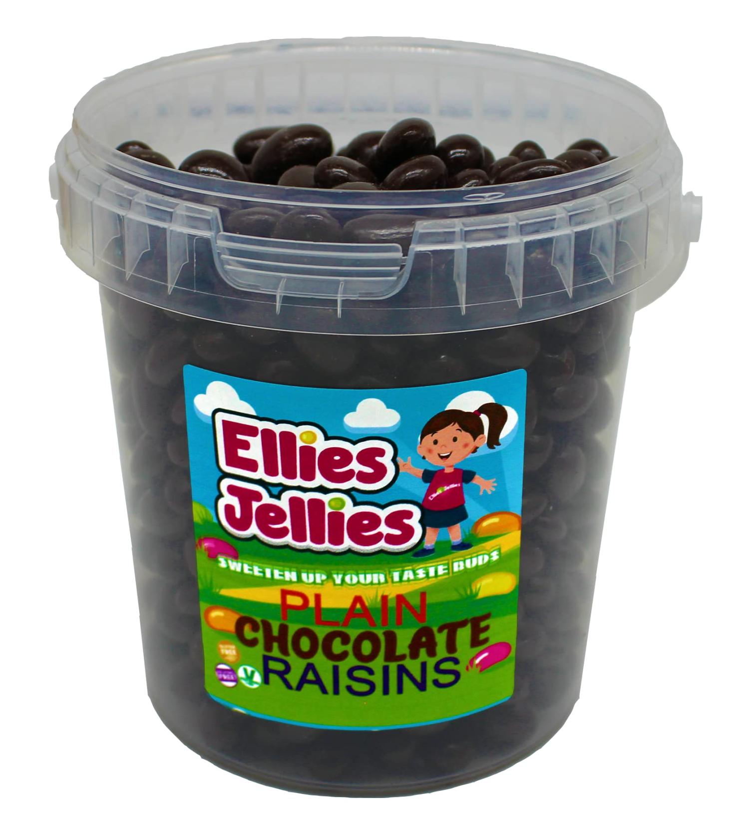Ellies Jellies Plain Chocolate Covered Raisins 703g Bucket