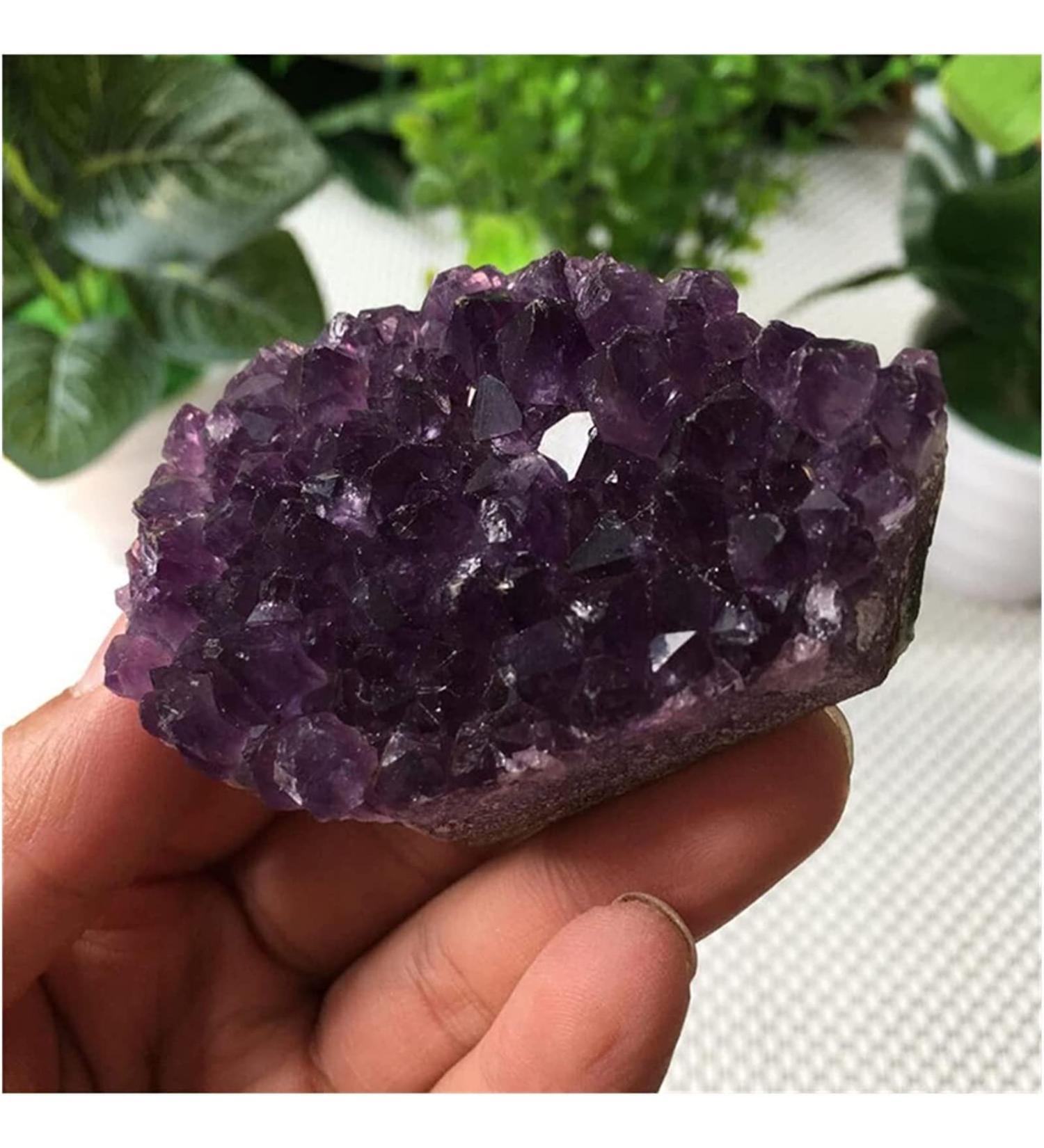 Amethyst Rough Stone 108g Natural Amethyst Cluster Quartz Crystal geode Specimen - Buy Online on GoSupps.com