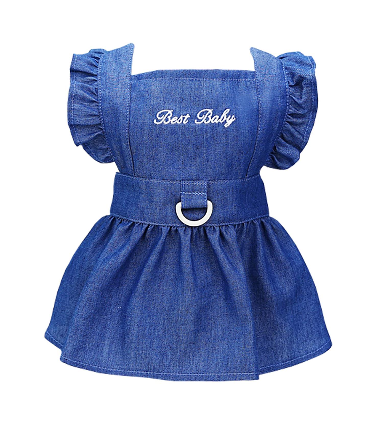 Luxury Dog Dress for Small Dogs | Rock Style Evening & Wedding Dresses | XL Dark Blue Tutu Skirt & Jeans for Puppies - Buy Online on GoSupps.com