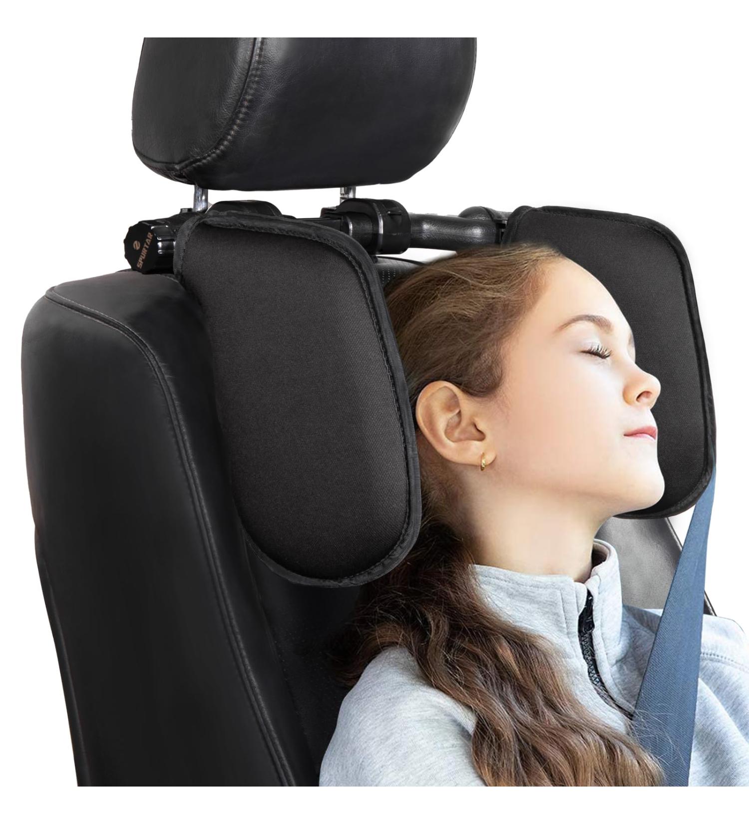 Adjustable Tatar Headrest Car Neck Pillow - 360 Rotating Soft Memory Foam for Kids & Adults - Sleep Support in Black - Buy Online on GoSupps.com
