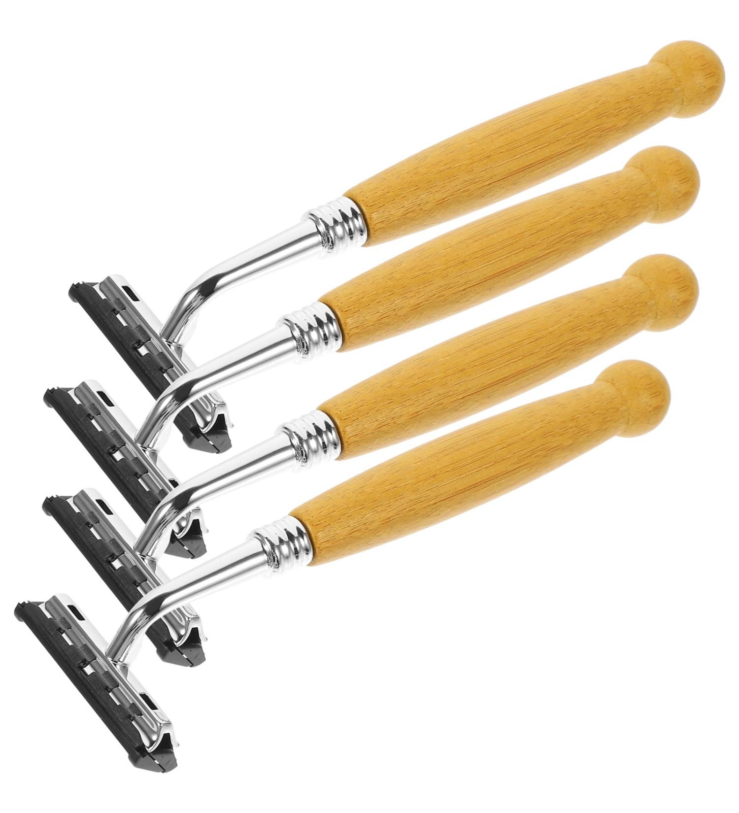 4-Piece Stainless Steel Men's Razor Set - Premium Shaving Blades with Handle - Perfect for Smooth Shaves - Buy Online on GoSupps.com