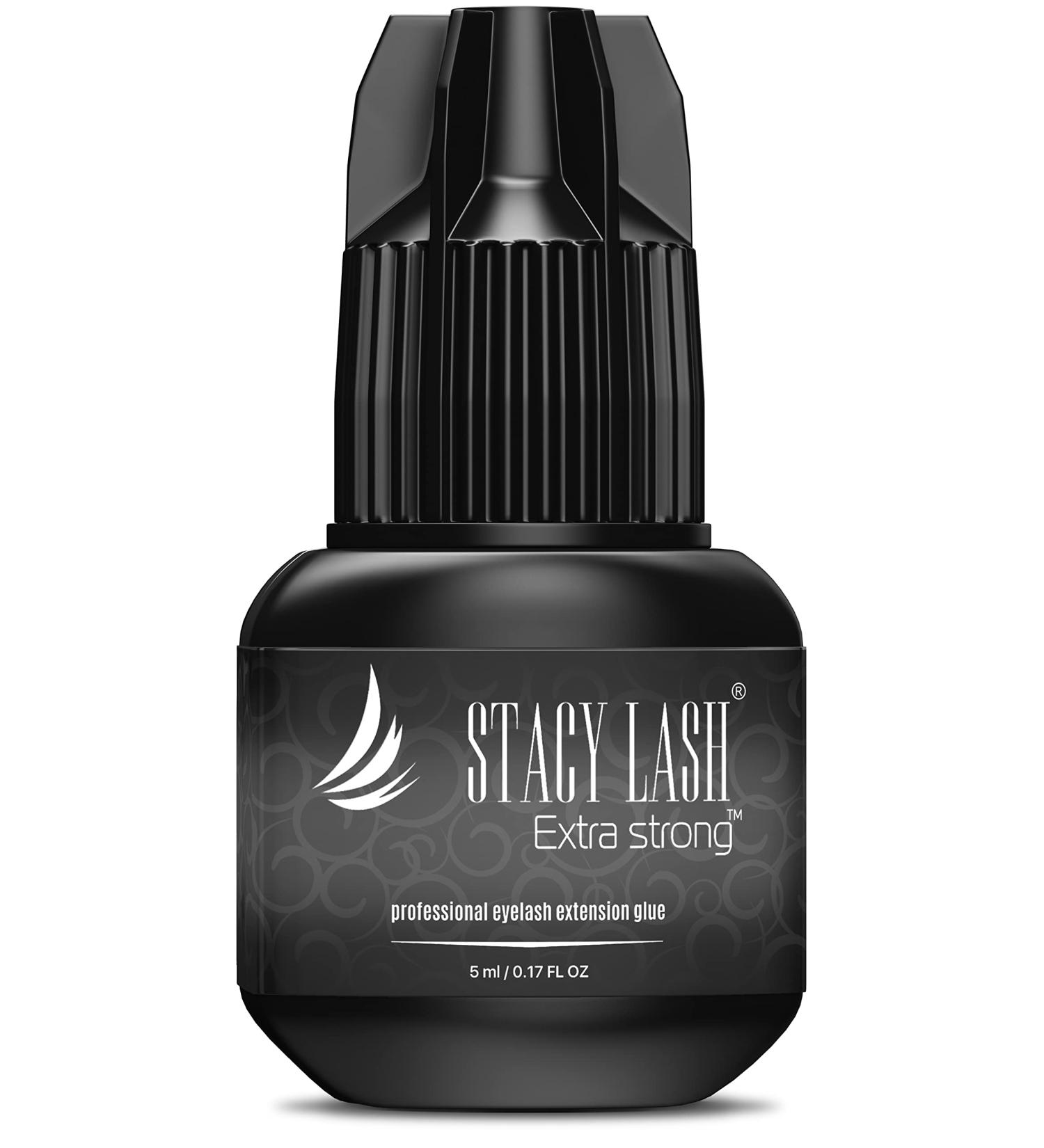 Stacy Lash Extra Strong Eyelash Extension Glue - 0.17fl.oz / 5ml - 0.5-1 Sec Drying Time - 7 Weeks Retention - Professional Use Only - Black Adhesive - 0.17 Fl oz - Buy Online on GoSupps.com