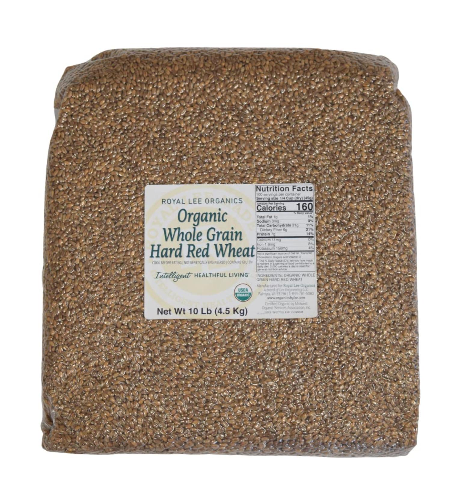 Royal Lee Organics Organic Hard Red Wheat Berries - 10 lb Bag - Buy Online on GoSupps.com