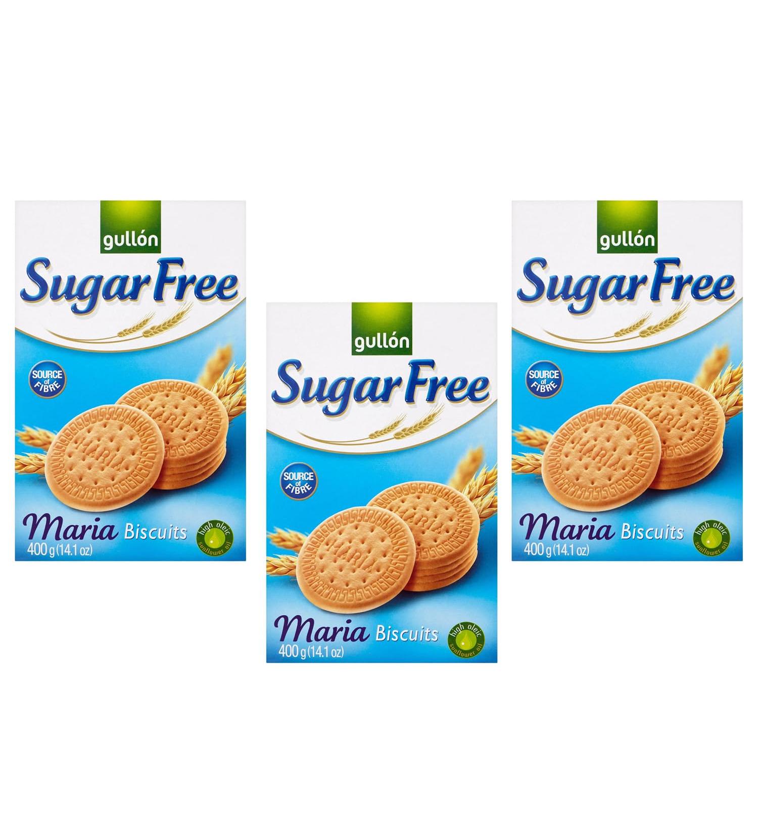 Gullon Sugar Free Maria 400g - No Sugar Added | Source OF Fiber | Product From Spain | English Marie - Brilliant For Dunking (Sugar Free Maria 400g 3 Pack) Sugar Free Maria 400g 3 Pack - Buy Online on GoSupps.com