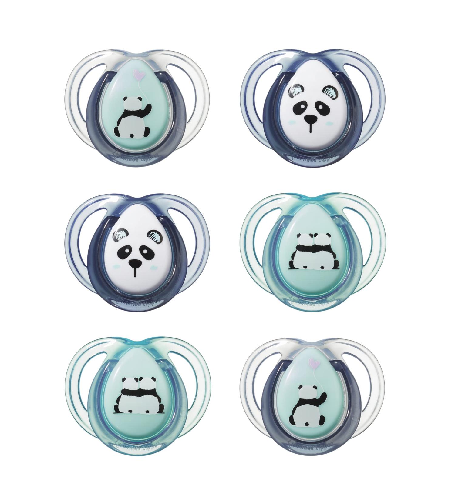 Tommee Tippee Anytime Pacifiers - BPA-Free Silicone 0-6 Months Symmetrical Design Set of 6 - International Shipping Available - Buy Online on GoSupps.com