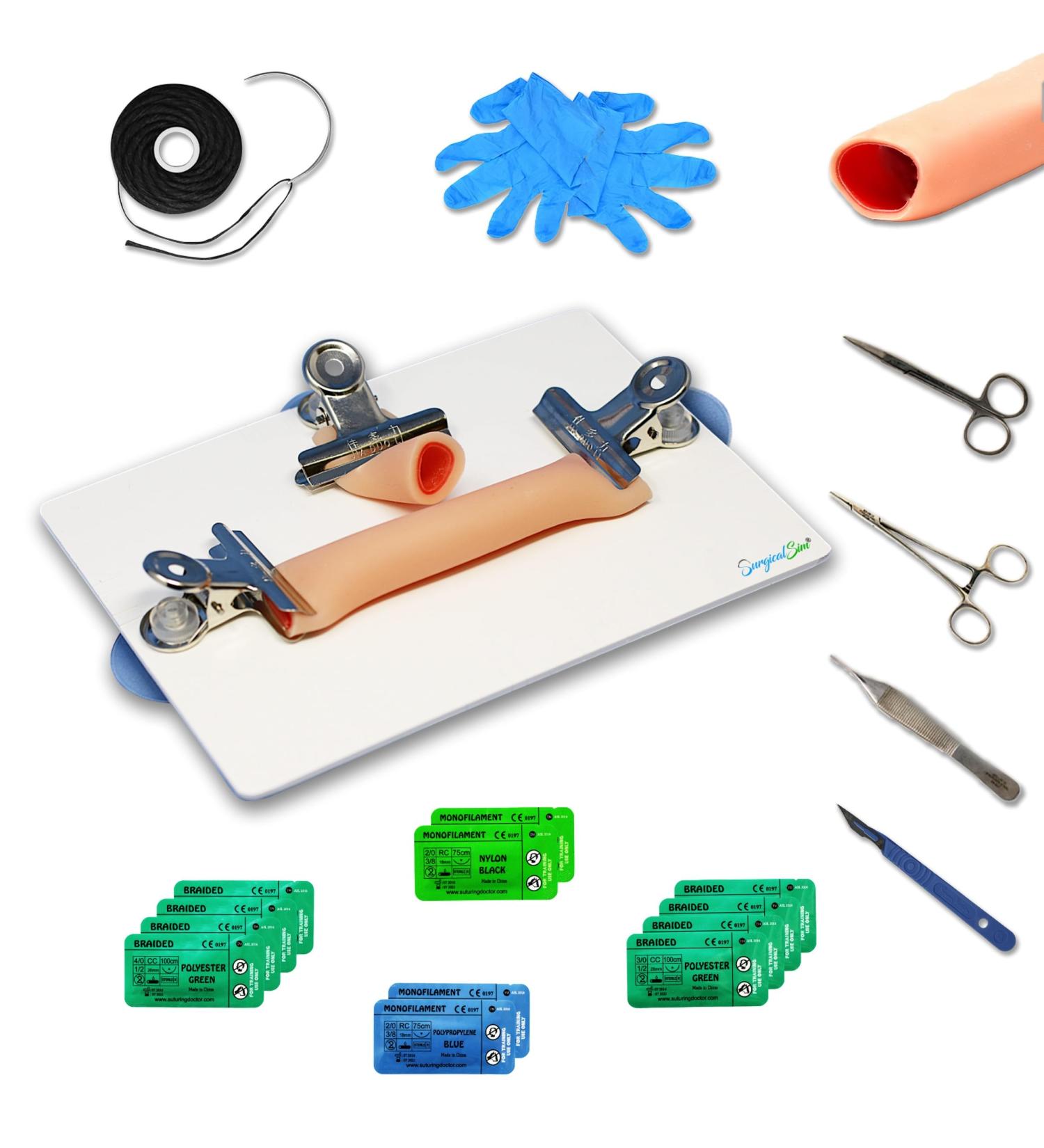 SurgicalSim Bowel Anastomosis Suture Practice Kit - End-to-Side Techniques for Students | Includes 0.8 Diameter Models & Tool Kit - Buy Online on GoSupps.com