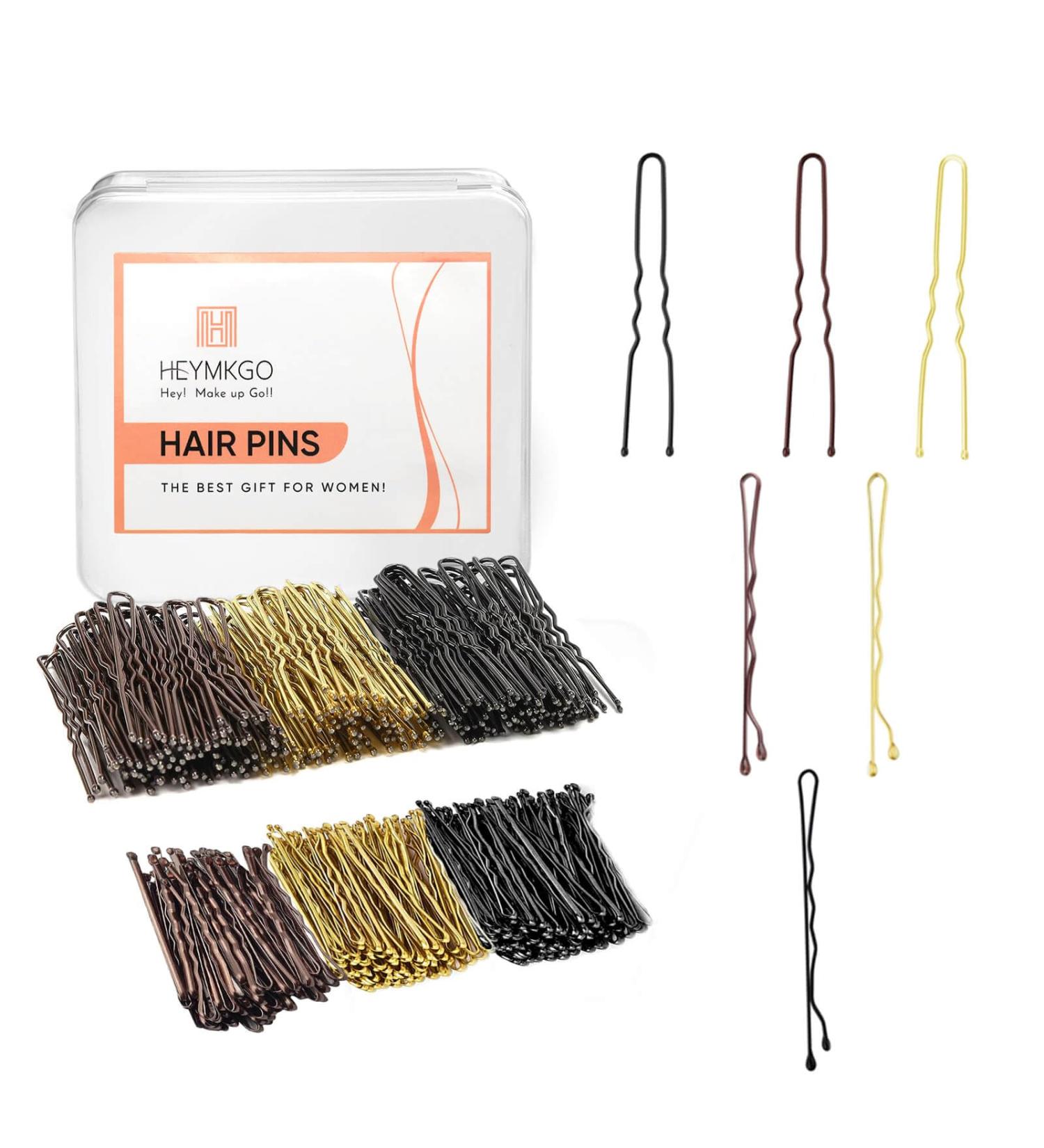 Bobby Pins 300 Hair Pins for Women Hair Grips U Shaped Hair Pins for Buns Hair Grips for Thick Hair Invisible Wave Hairgrip Hair Styling Pins with Storage Box (Black & Blonde & Brown) - Buy Online on GoSupps.com