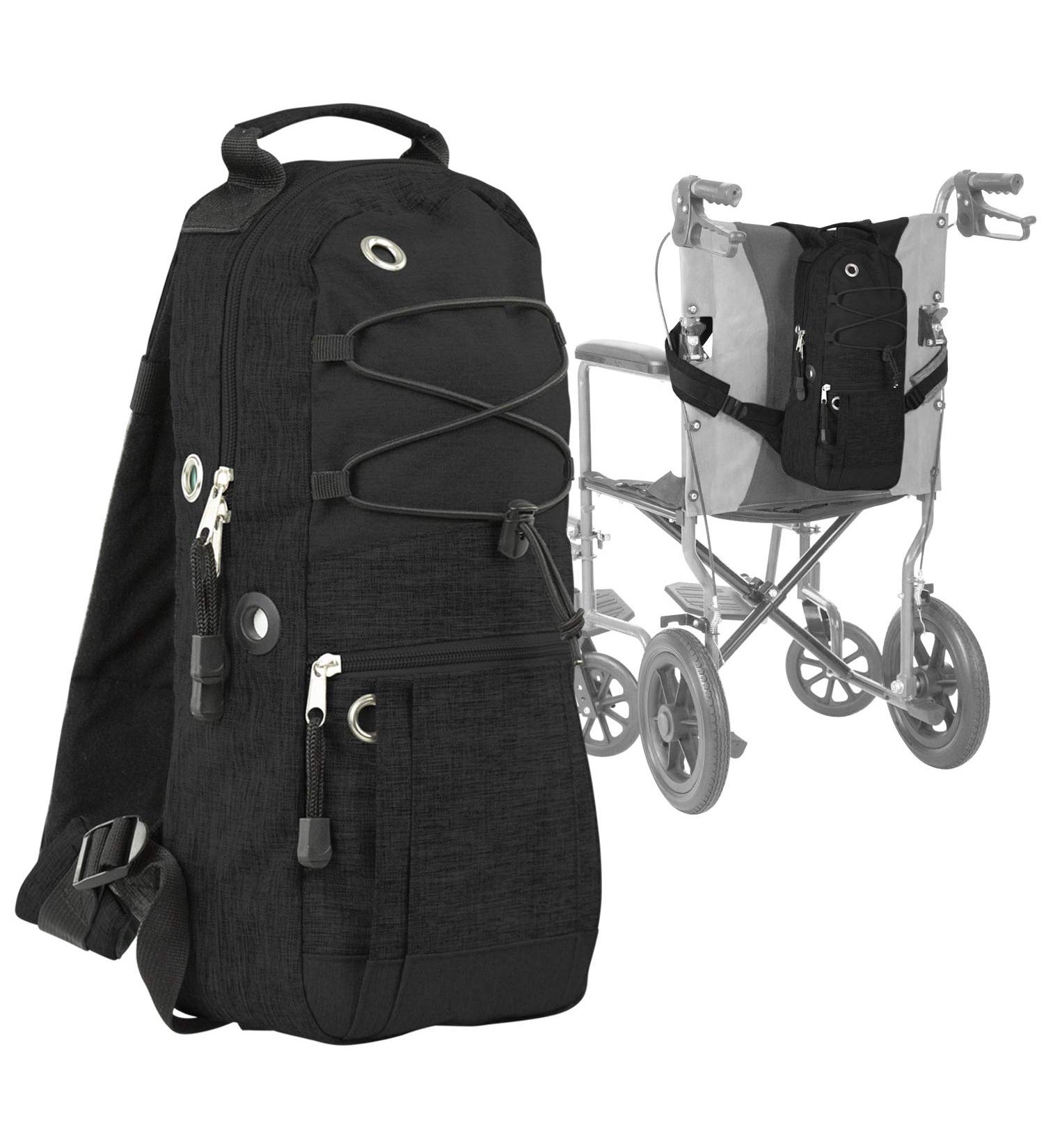 Vive Cylinder Backpack - Portable Tank Carrier for Medical Equipment - Adjustable Fit for Wheelchair, Rollator, Scooter - Black - Buy Online on GoSupps.com