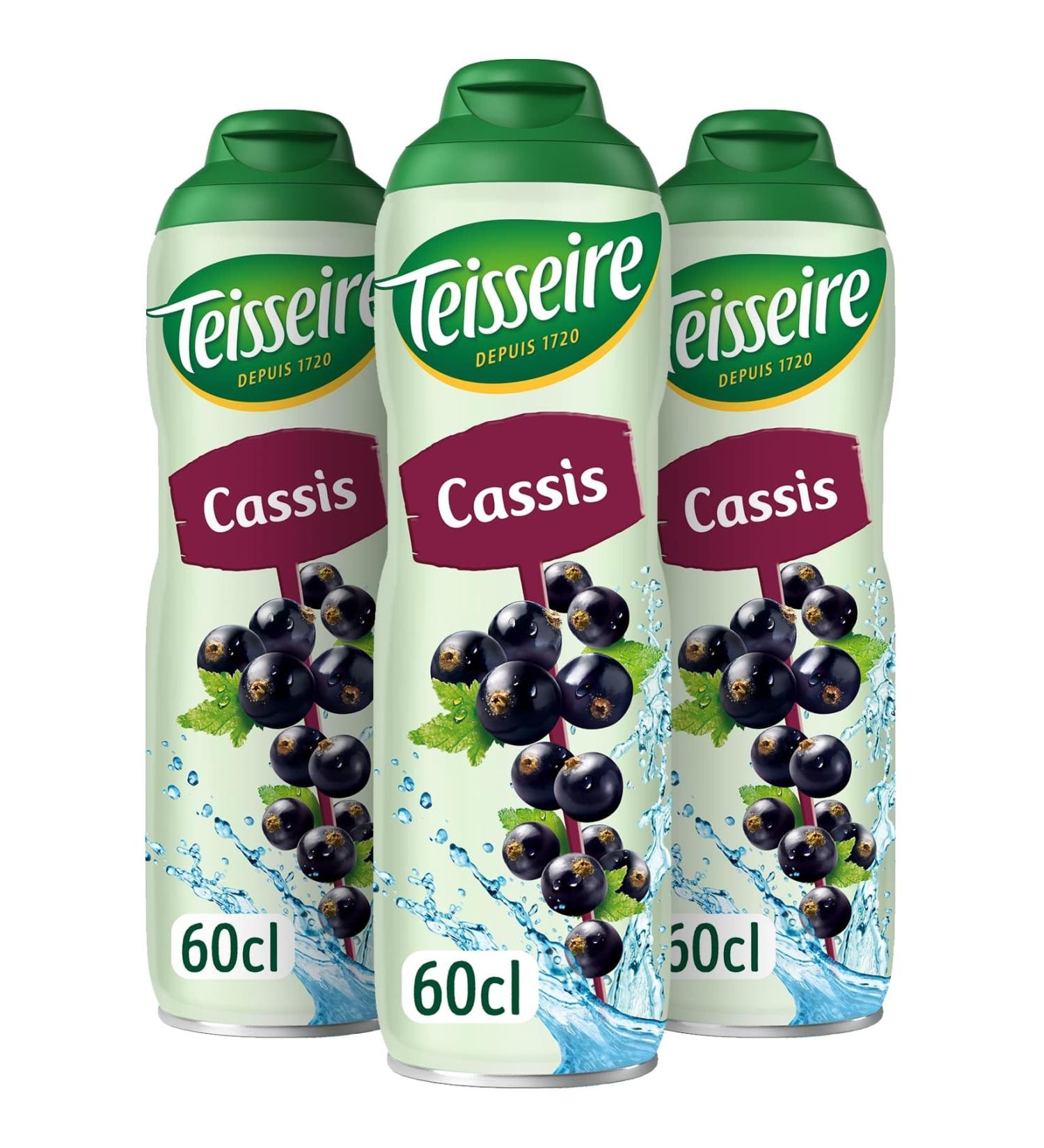 Teisseire Blackcurrant Syrup for Refreshing Drinks Cocktails Recyclable Bottle 3x60cl - Buy Online on GoSupps.com