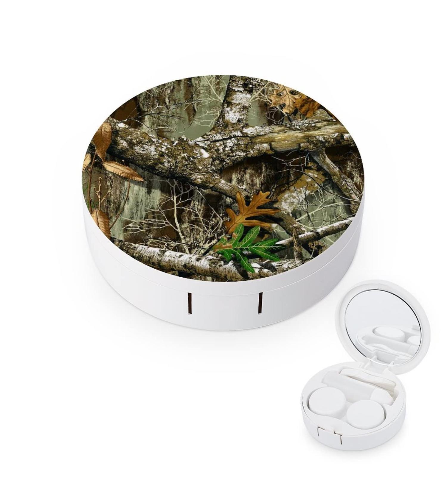 Bagea-Ka Autumn Hunting Tree Camo Contact Lens Case - Eye Care Kit with Mirror Tweezers & Solution Bottle for Outdoor Travel & Home - Buy Online on GoSupps.com