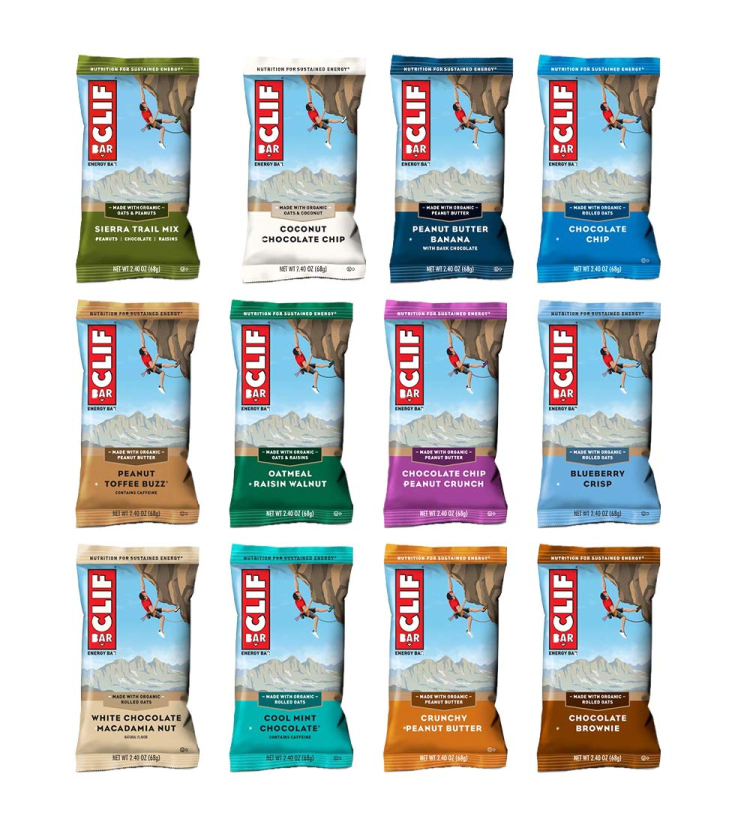 CLIF BARS - Energy Bars - 12 Flavor Variety Pack - Made with Organic Oats - Plant Based Food - Vegetarian - Kosher (2.4 Ounce Protein Bars, 12 Count)