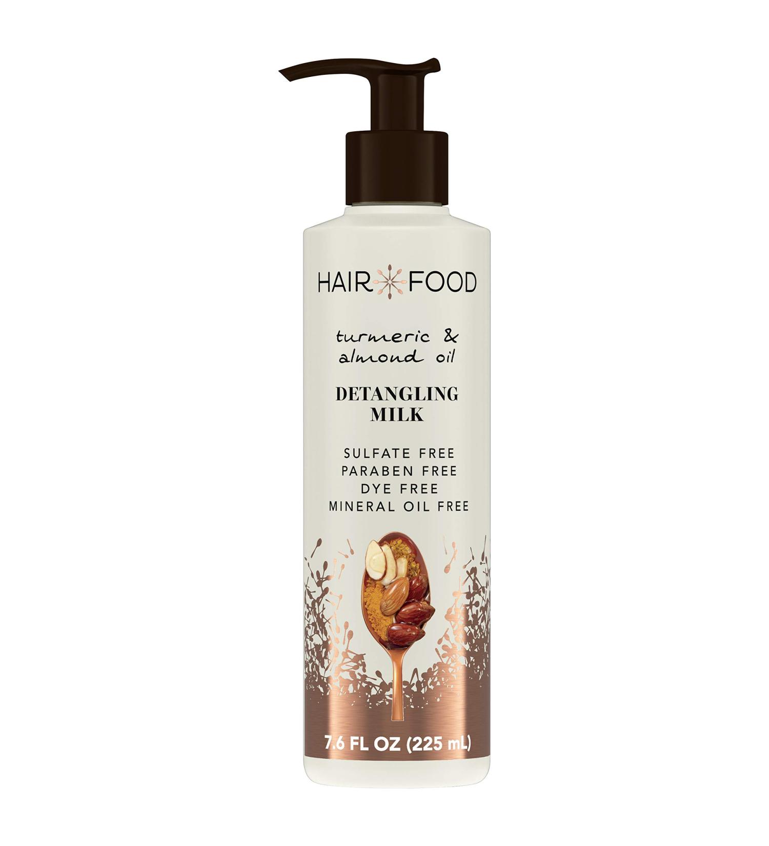 Hair Food Leave-In Detangling Milk for Thick or Curly Hair with Tumeric & Almond Oil - 7.6 Oz | Paraben & Dye Free - Buy Online on GoSupps.com