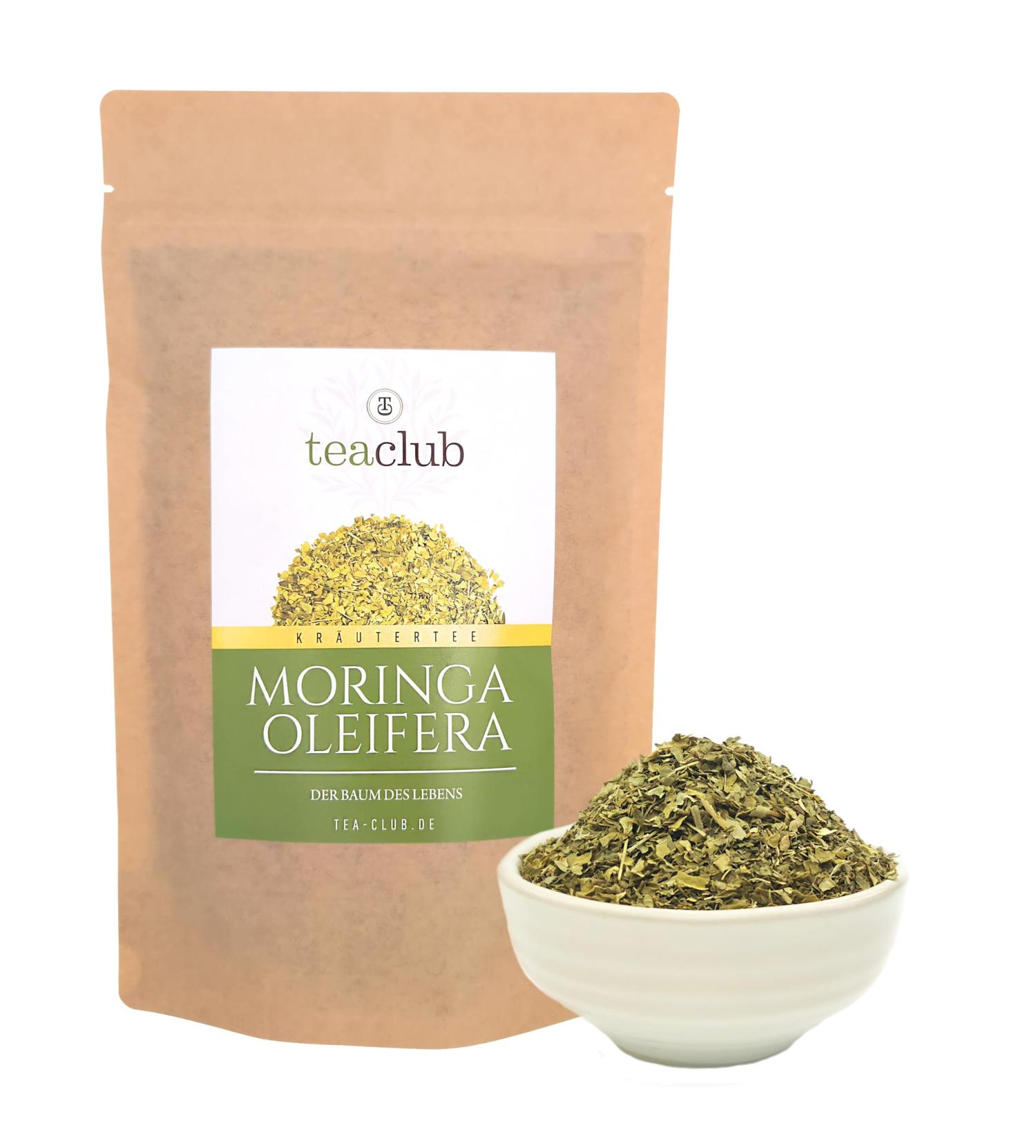 Moringa Th en vrac 500 g feuilles de Moringa Oleifera coupe fine th base de plantes TeaClub 500g - Buy Online on GoSupps.com